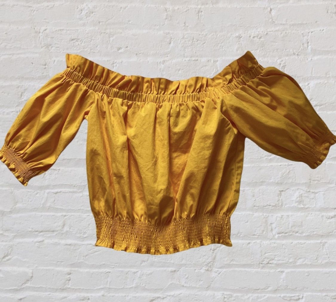 H&M H&M SHORT SLEEVE OFF SHOULDER RUFFLED CROP TOP Size XS / US 0-2 / IT 36-38 - 6 Thumbnail