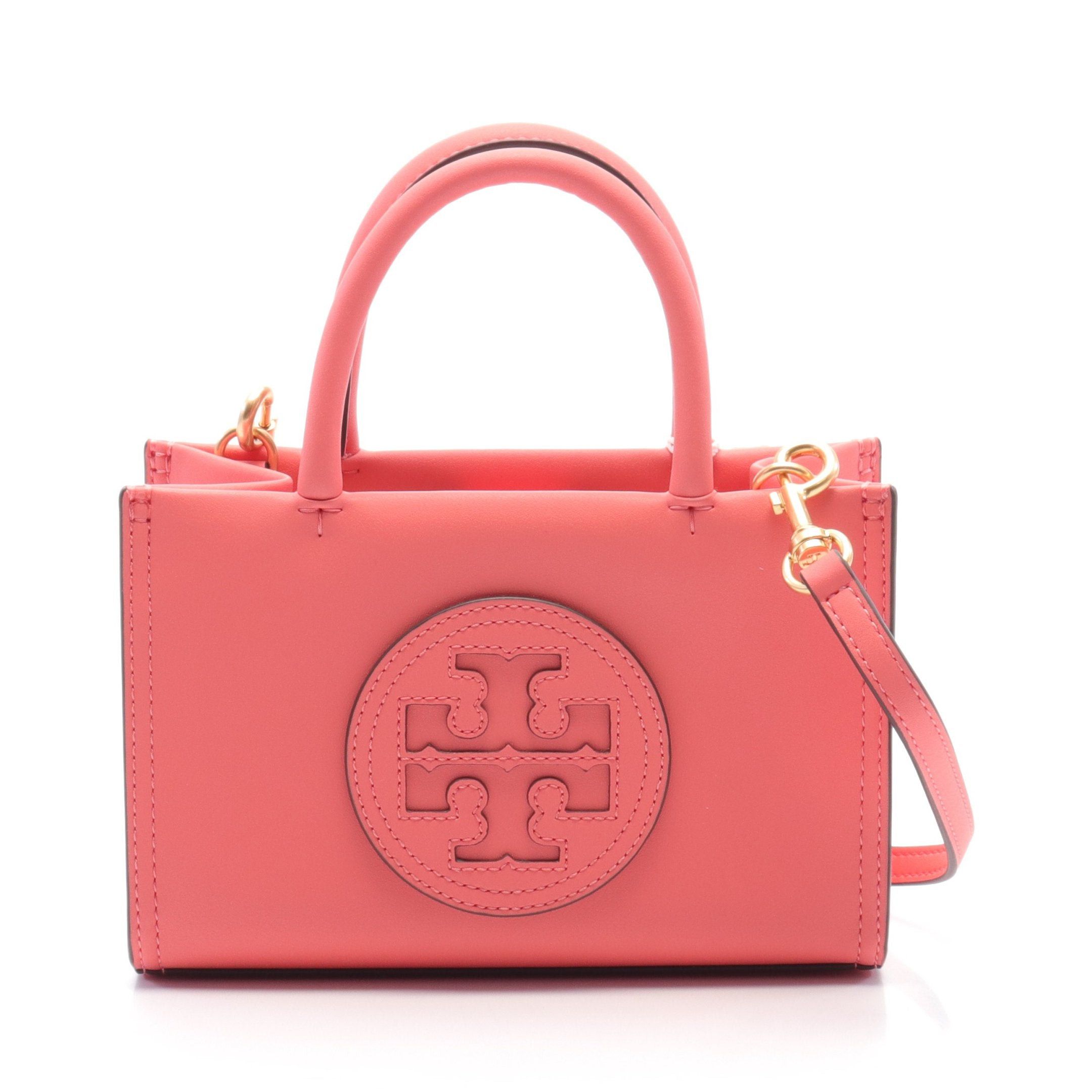 Tory Burch Tory Burch Ella Bio Mini Handbag Tote Bag Fake Leather Coral Pink Size ONE SIZE - 1 Thumbnail