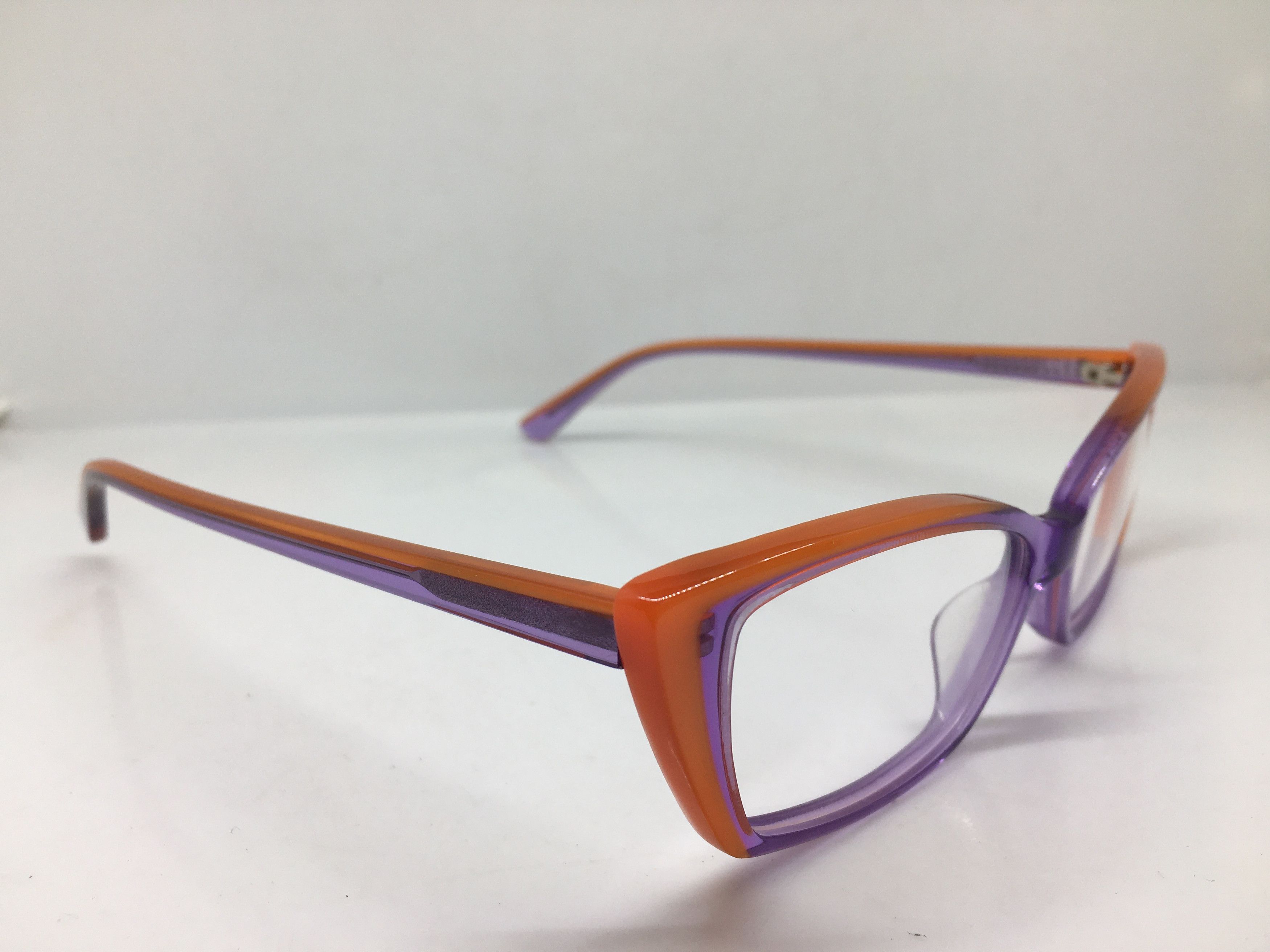 Betsey Johnson Betsey Johnson Clear Purple Orange Cat Eye Eyeglasses Size ONE SIZE - 2 Thumbnail