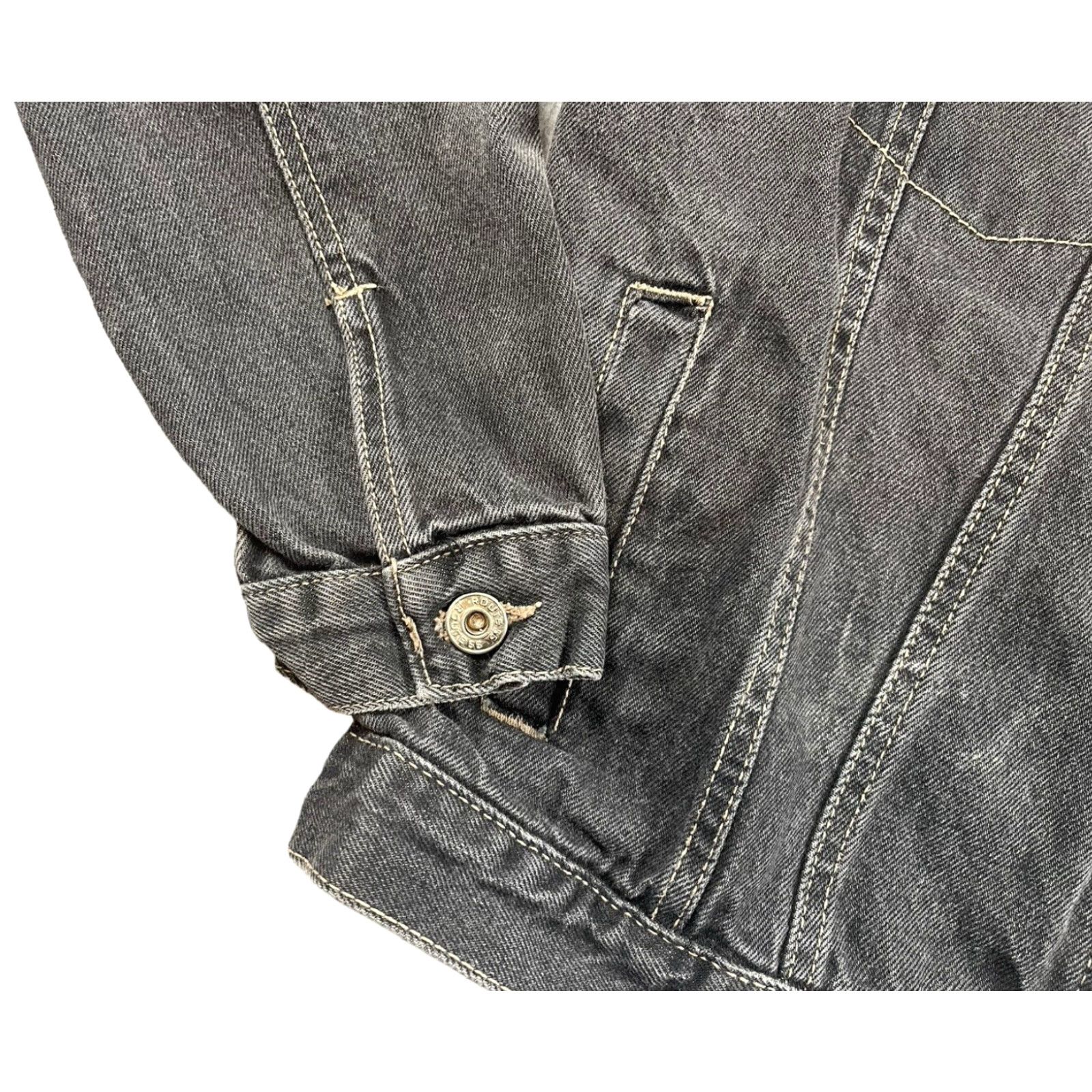 Route 66 VINTAGE Route 66 Denim Jacket Black Women’s L Embroidered Floral 90s Grunge Trucker Jacket Women Size L / US 10 / IT 46 - 7 Thumbnail