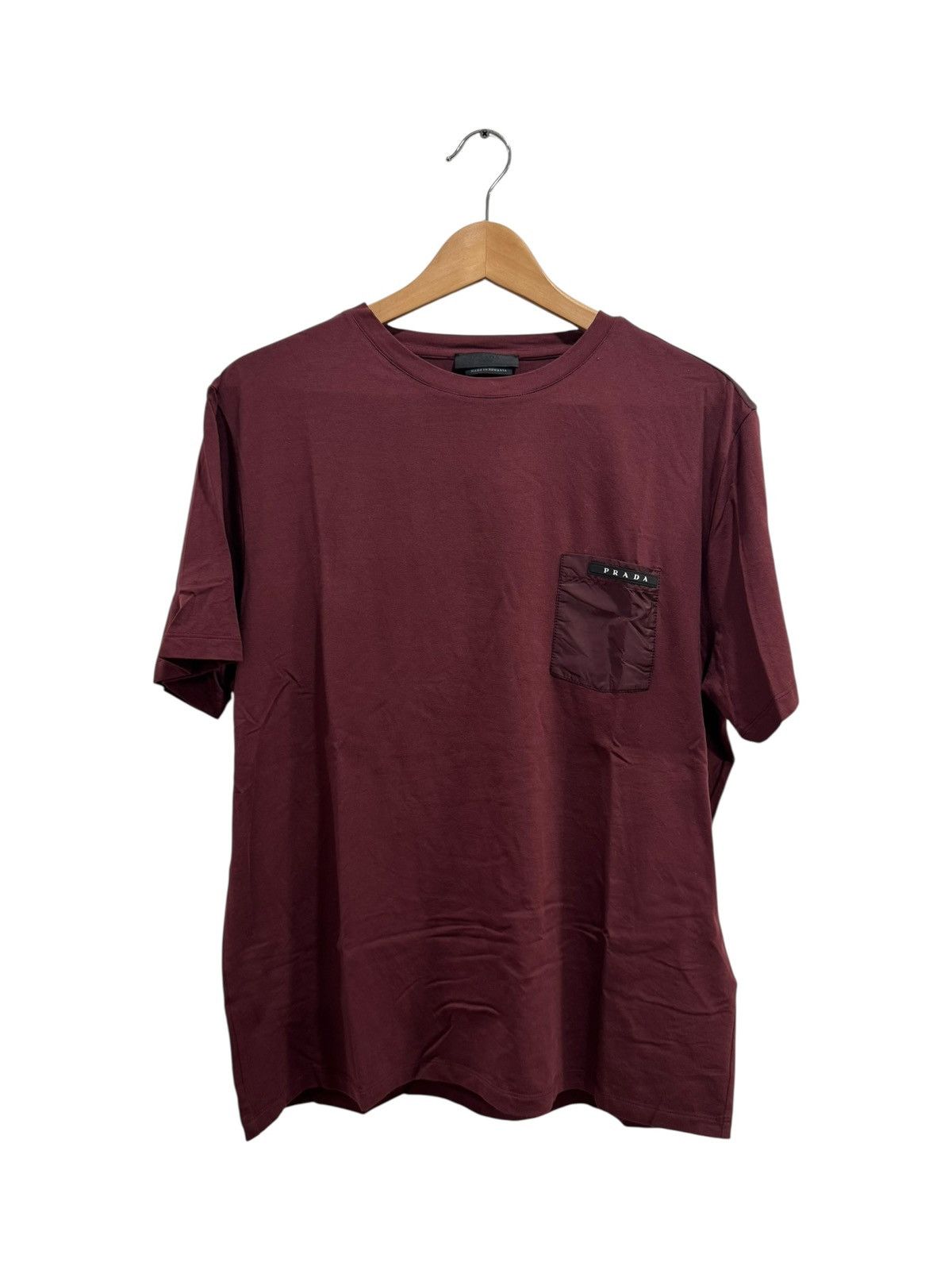 Prada Nylon Pocket Tee Burgundy