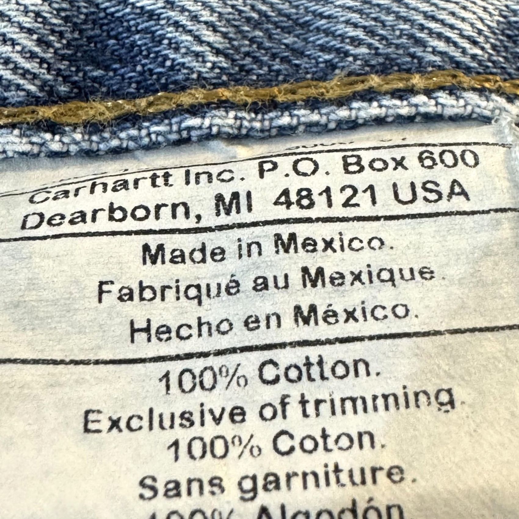 Carhartt VINTAGE Carhartt Jeans Mens 34x28 Blue Denim Relaxed Fit 100 Cotton Workwear Size US 34 / EU 50 - 7 Thumbnail