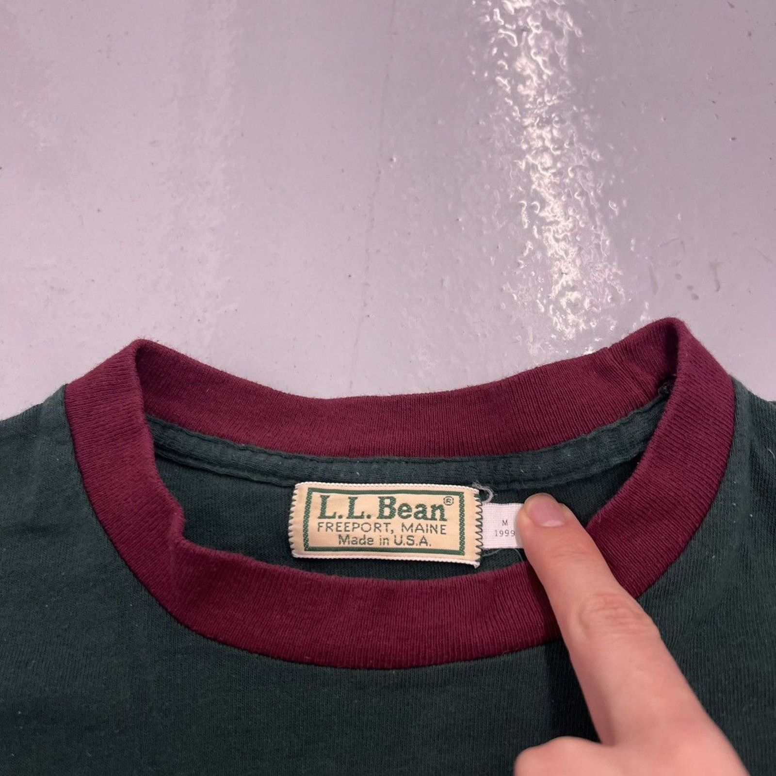 L.L. Bean Vintage 80s LL Bean Green/Red Two Tone Blank Pocket T-Shirt Size US M / EU 48-50 / 2 - 3 Thumbnail