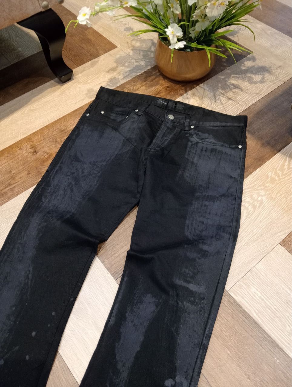 Davit Meursault Japan DAVIT MEURSAULT JAPAN BLACK STRETCH PANTS Size US 33 - 4 Thumbnail