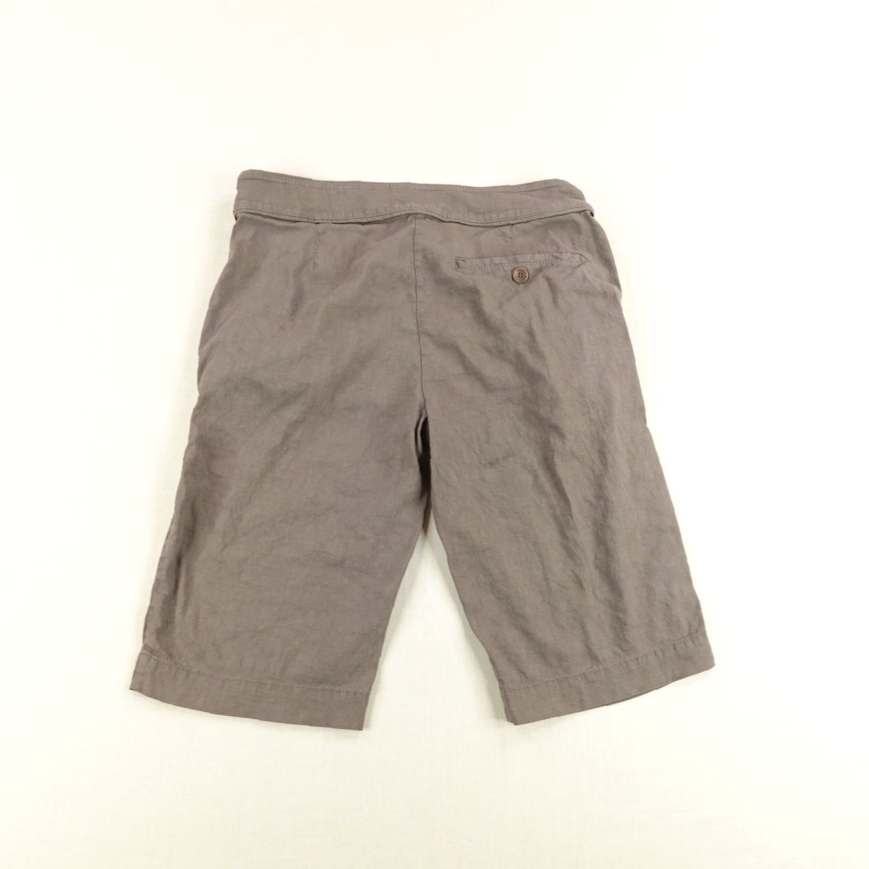 Eileen Fisher VINTAGE Eileen Fisher Shorts Womens 4 Gray Linen Blend Cropped Bermuda Casual Relax Wide-Leg Size 27" / US 4 / IT 40 - 4 Thumbnail