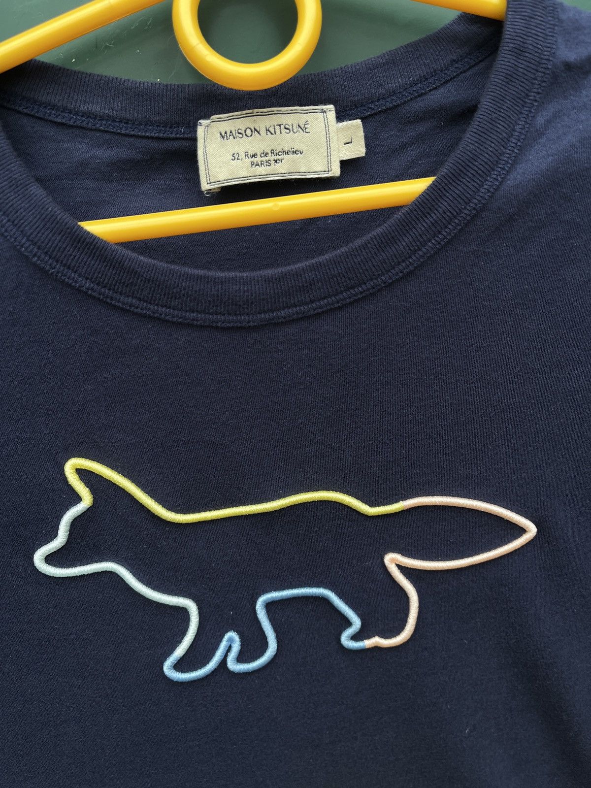 Maison Kitsune Fox Rainbow Embroidery Classic T-Shirt Maison Kitsune L Size US L / EU 52-54 / 3 - 3 Thumbnail