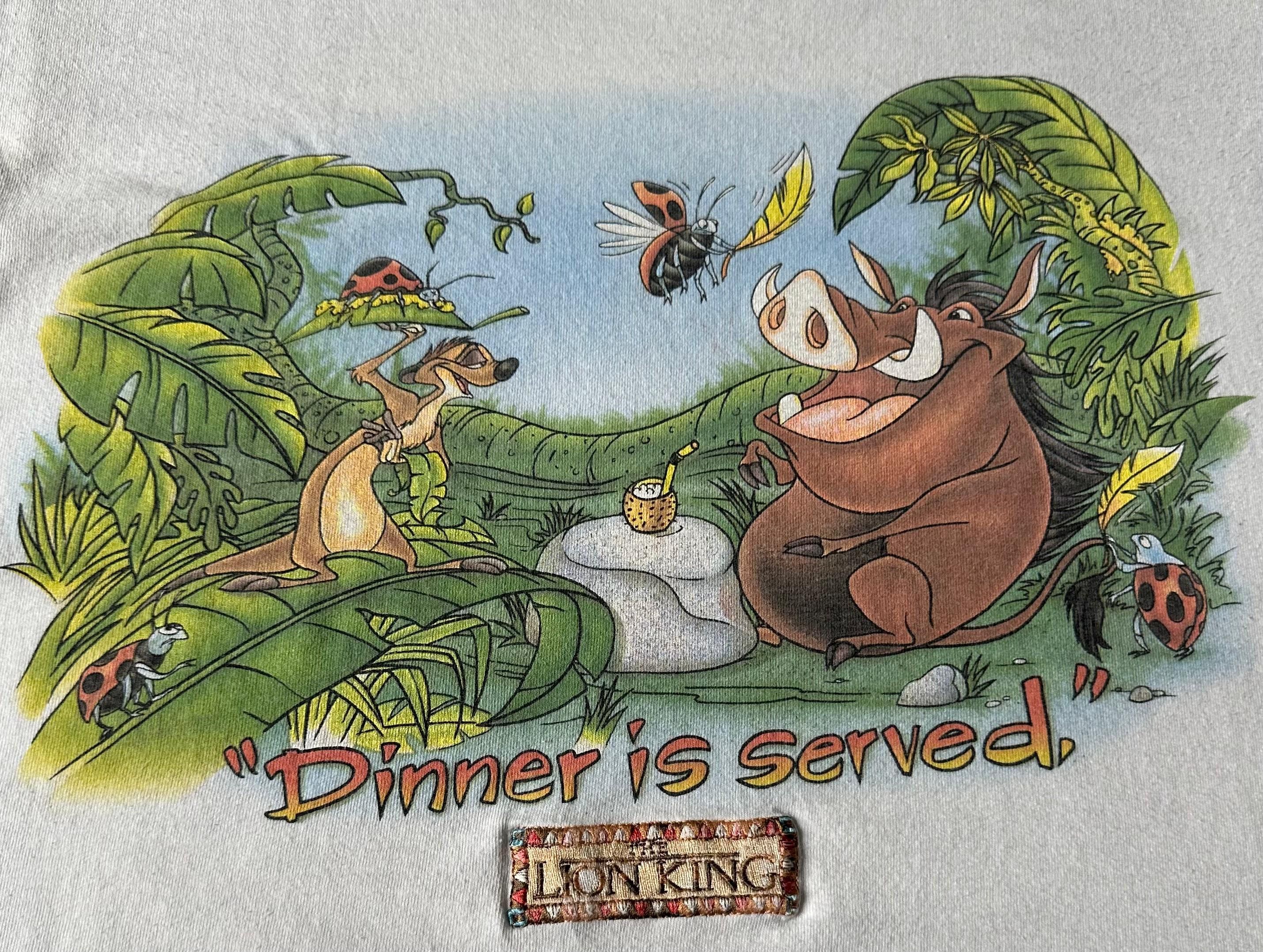 Vintage Vintage Disney Lion King "Dinner is served" tee Size US M / EU 48-50 / 2 - 6 Thumbnail