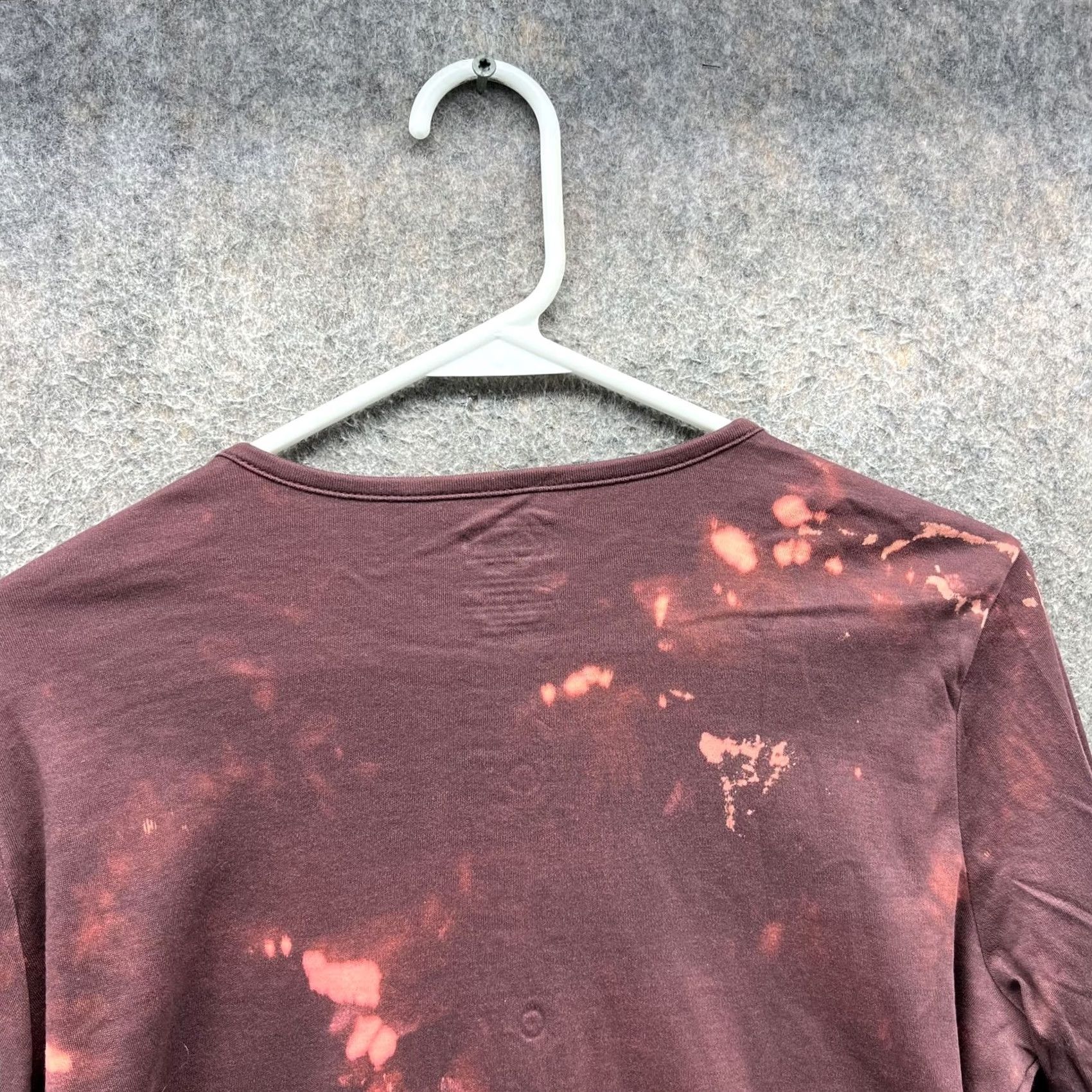 Vintage LL Bean Shirt Womens Small Bleach Dyed Henley Long Sleeve Button Top Purple/Geometric 100% Cotton Womens + Modern, Unique, Casual, All Seasons Size S / US 4 / IT 40 - 3 Thumbnail
