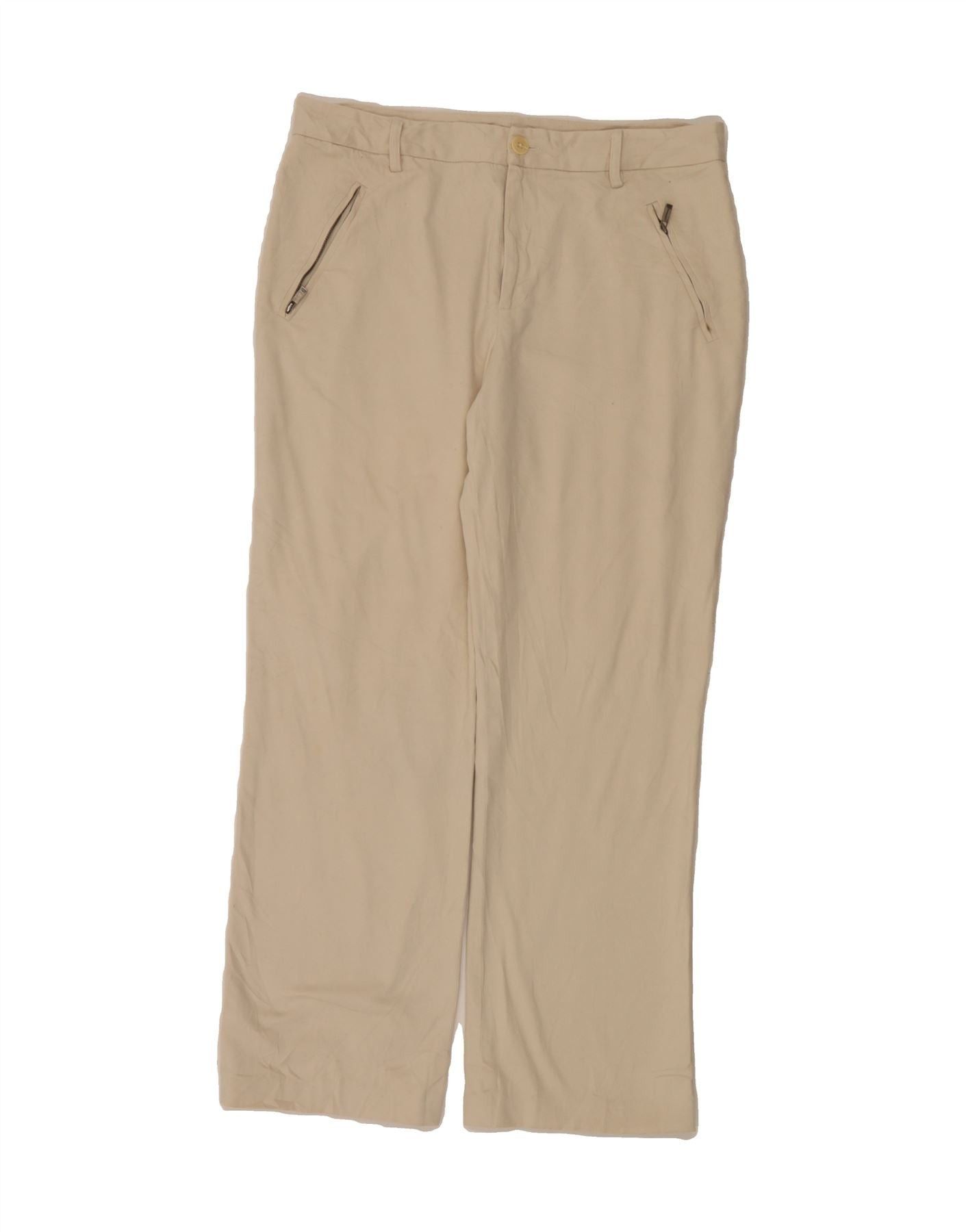 Ralph Lauren Womens Petite Chino Trousers US 12 Large W32 L28 Beige Size 30" / US 8 / IT 44 - 1 Thumbnail