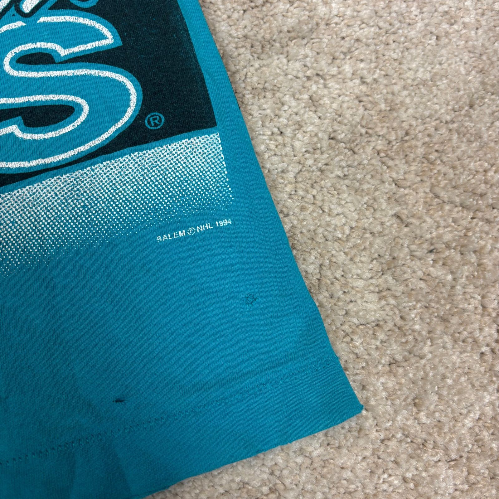 Salem Sportswear Vintage 90s San Jose Sharks Salem Sportswear Distressed XL Size US XL / EU 56 / 4 - 3 Thumbnail