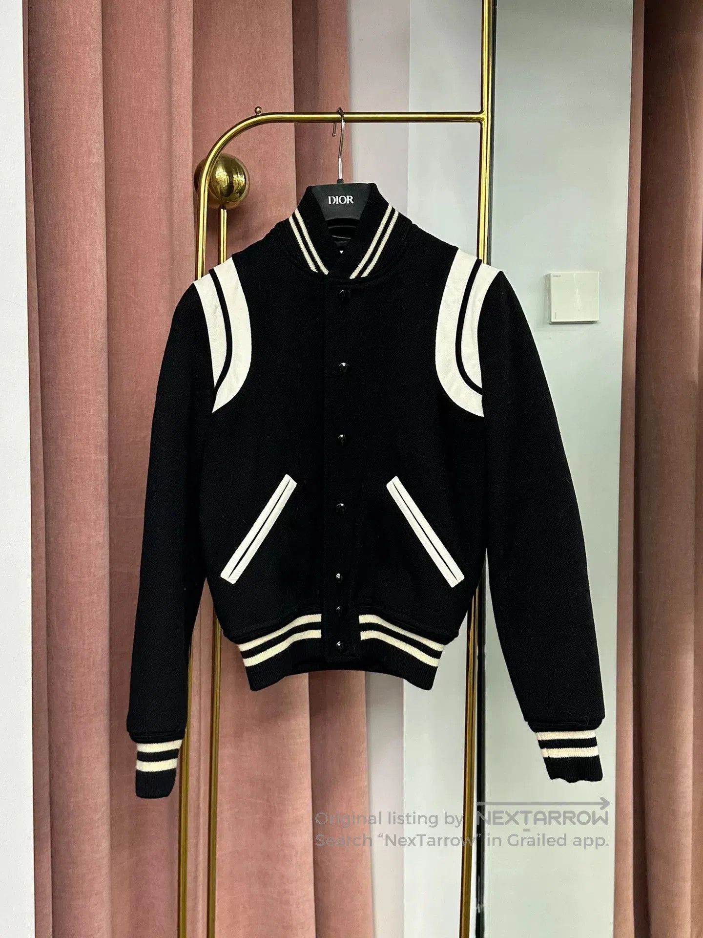 Saint Laurent Paris Saint Laurent Black White Baseball Jacket. Size XXS / US 00 / IT 34 - 1 Thumbnail