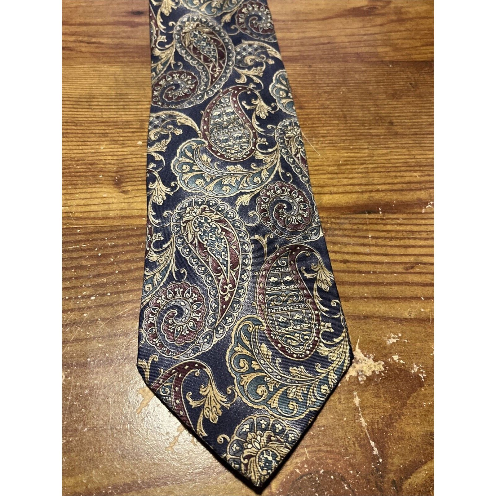 J.T. Beckett Vintage JT Beckett Tie Men’s Necktie 100% Silk USA Paisley Size ONE SIZE - 2 Thumbnail