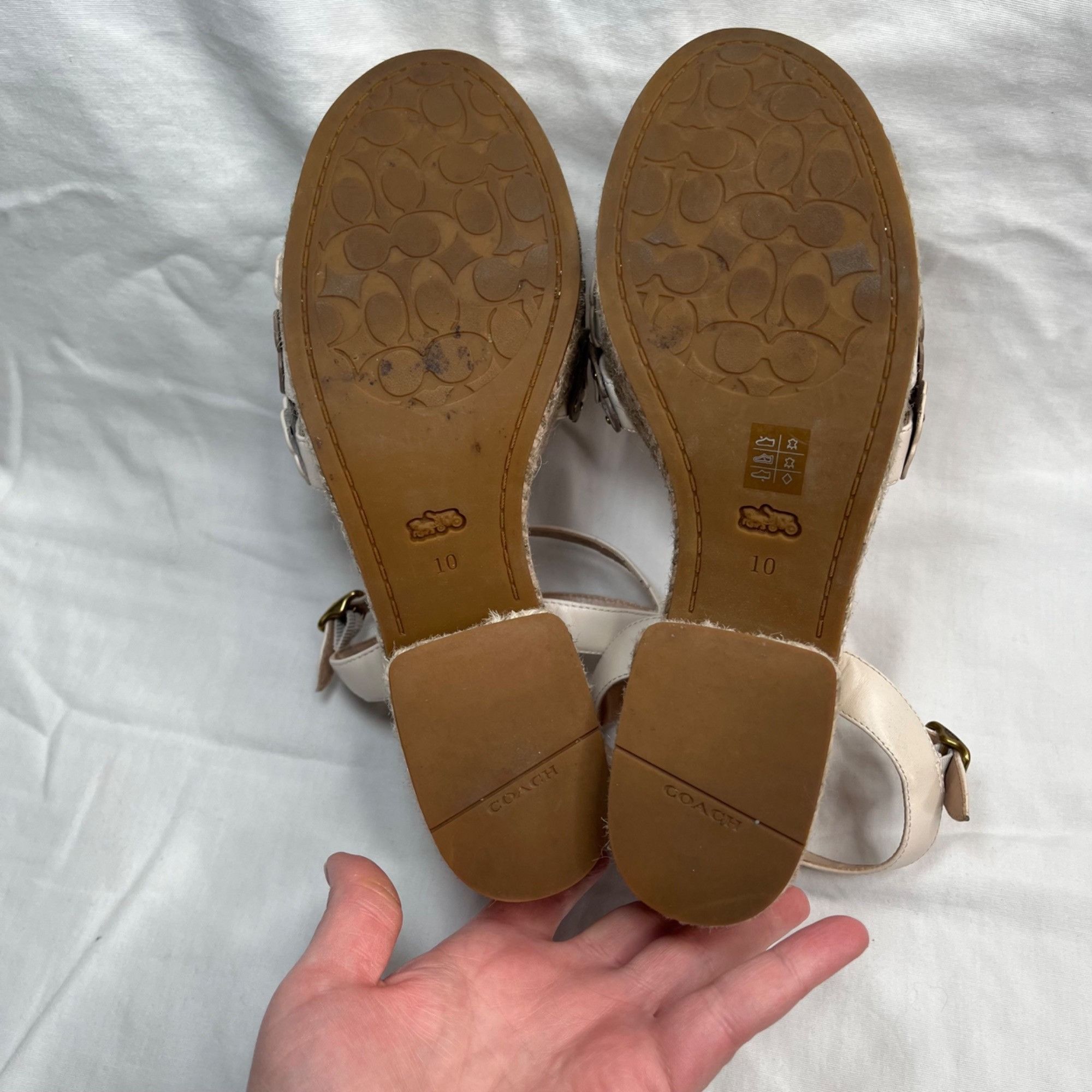 Coach Coach Womens Jae Leather Floral Espadrille Wedge Sandals Siz Size US 10 / IT 40 - 10 Thumbnail