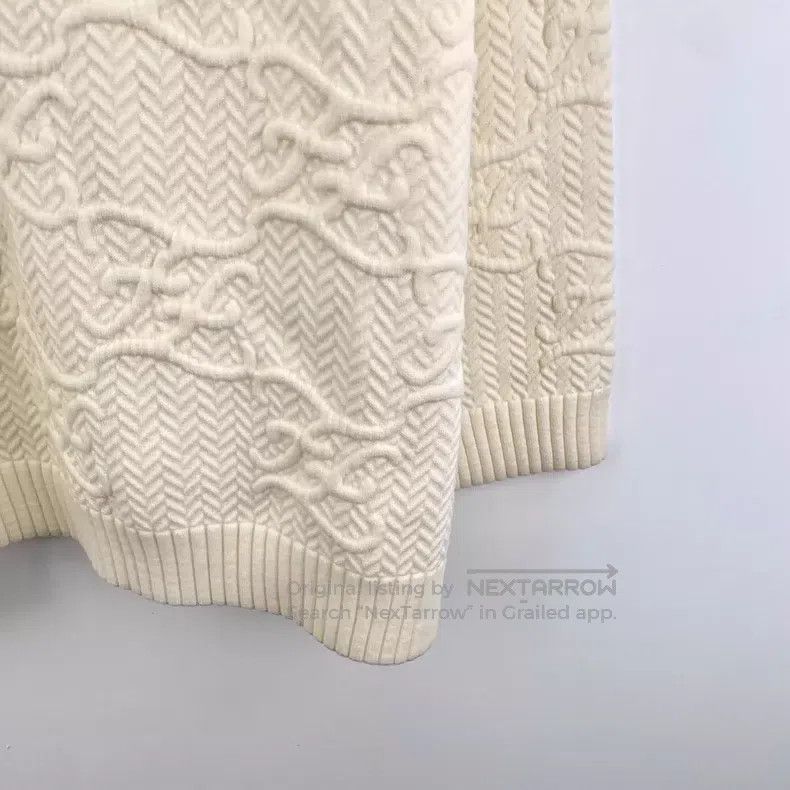 Fendi Fendi Off-white logo embossed high-neck wool knit sweater Size M / US 6-8 / IT 42-44 - 4 Thumbnail