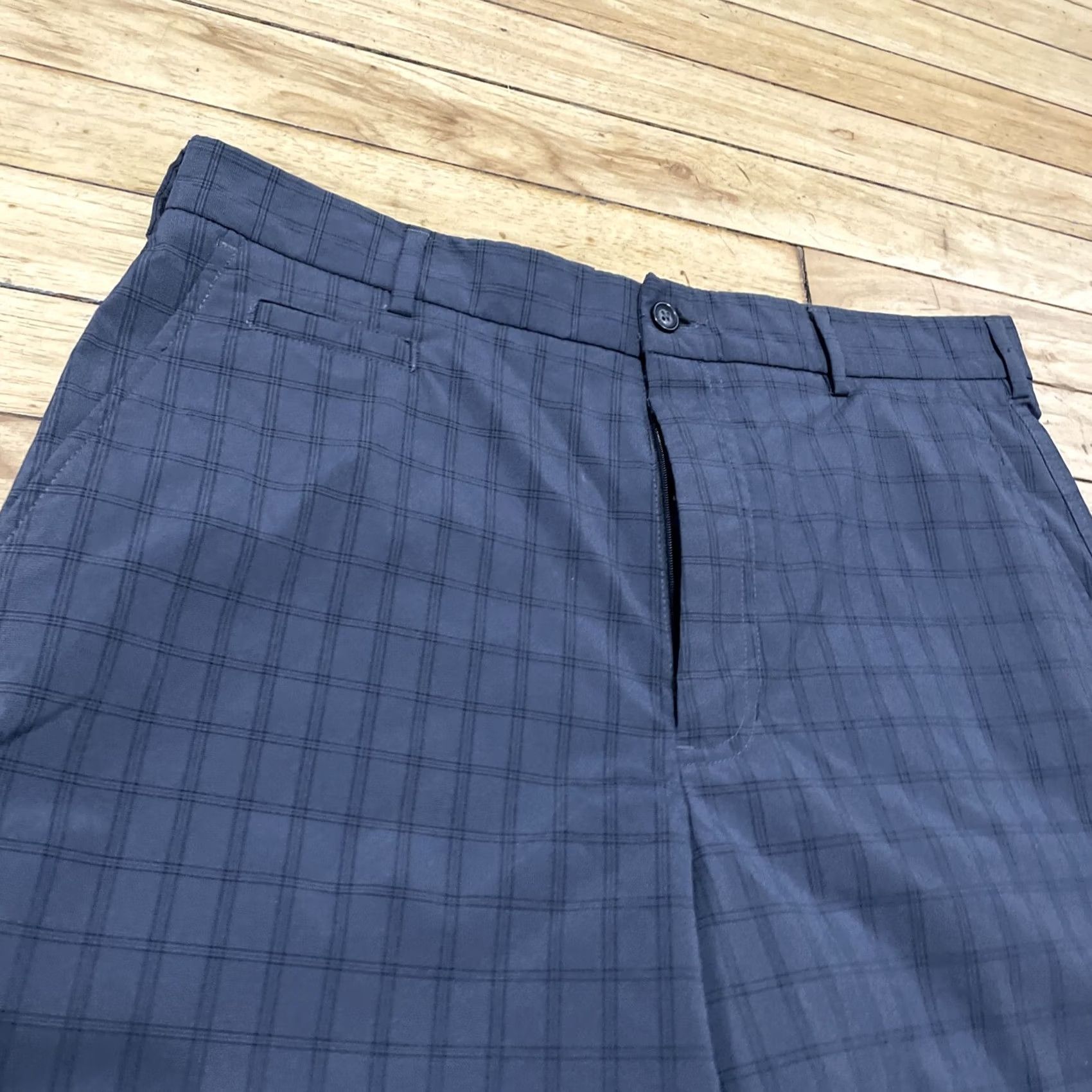 Vintage Pebble Beach Plaid Golf Shorts Men 34 Performance Charcoal Gray Active Flat 10" Size US 34 / EU 50 - 3 Thumbnail