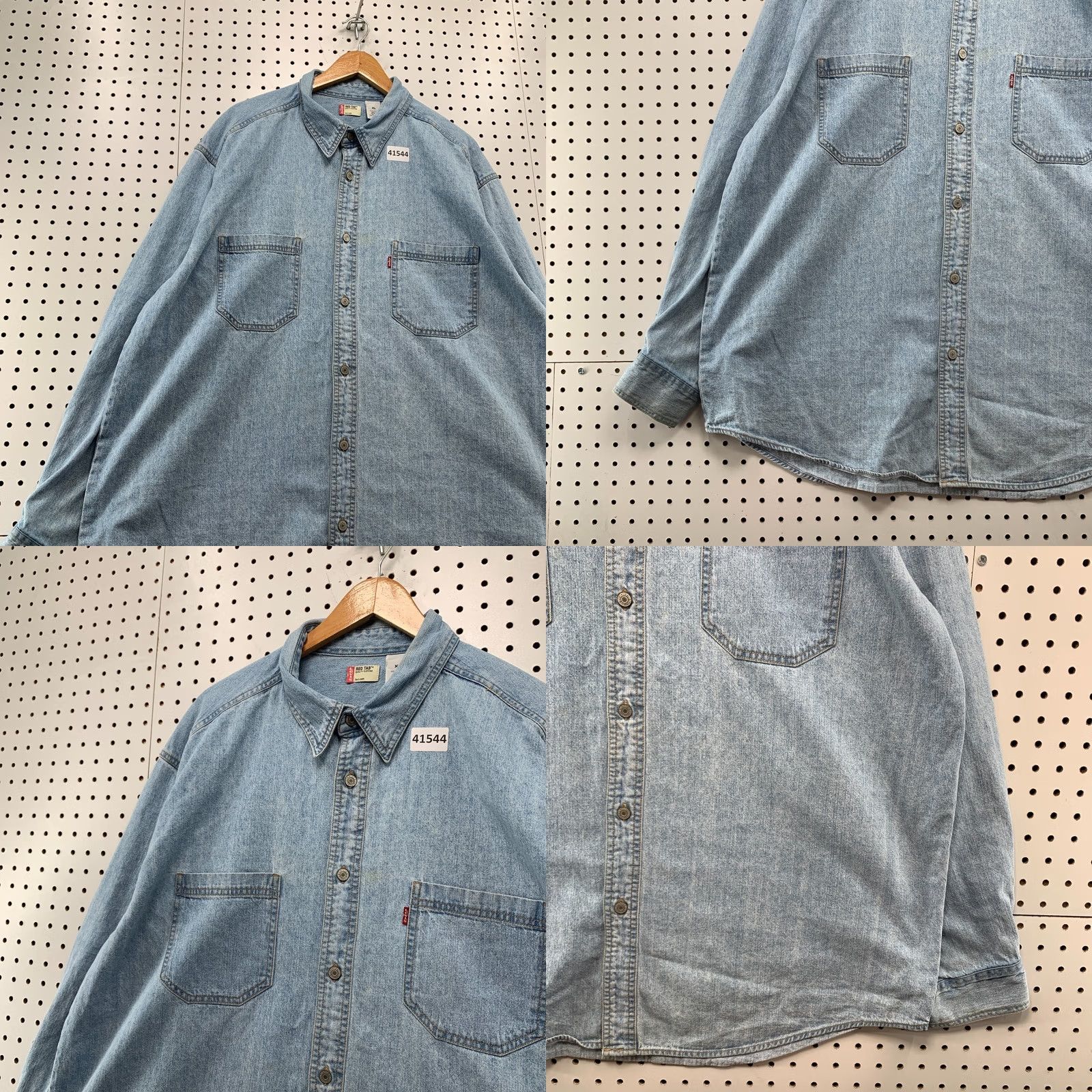 Levi's Levi's Red Tab Denim Button Shirt Men XL Blue Light Wash Western Cowboy 28x34 Size US XL / EU 56 / 4 - 8 Thumbnail