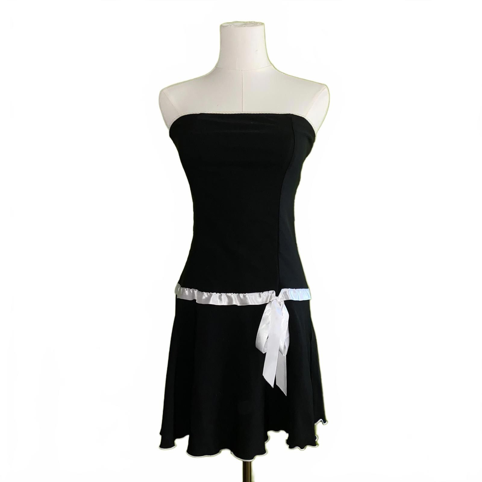 Designer Vintage Y2K Strapless Mini Dress Size S Coquette Black Party Size S / US 4 / IT 40 - 2 Thumbnail