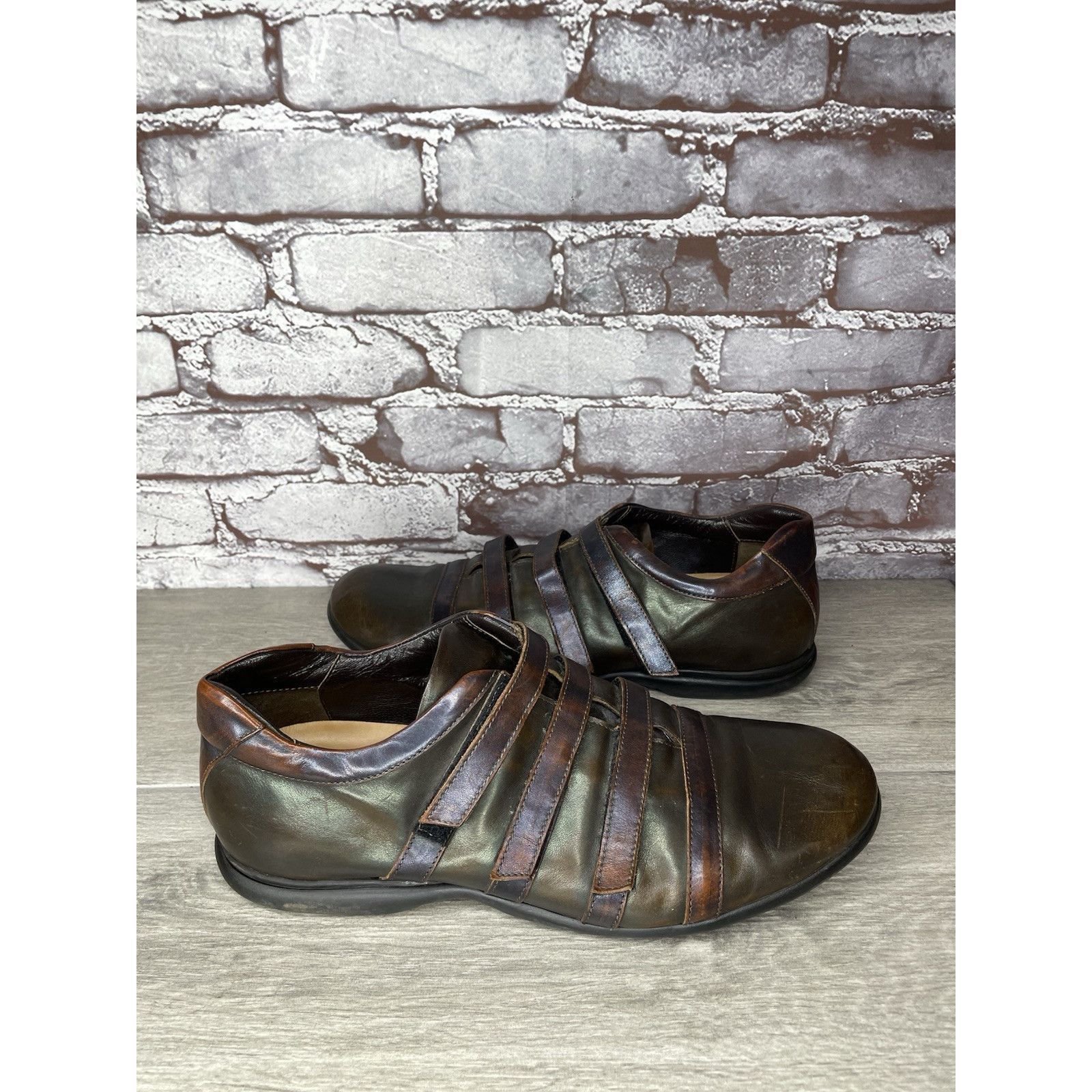 VERRI Bruno Verri Brown Leather Metallic Fashion Shoes Sneakers Me Size US 9 / EU 42 - 24 Thumbnail