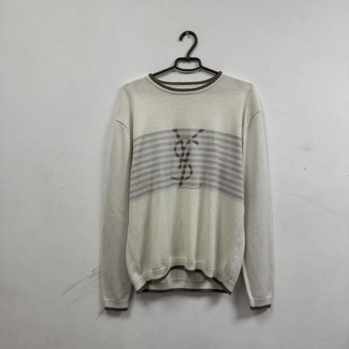 Yves Saint Laurent Yves Saint Lauren Sweatshirt Big Logo Sweater Size US XL / EU 56 / 4 - 1 Thumbnail