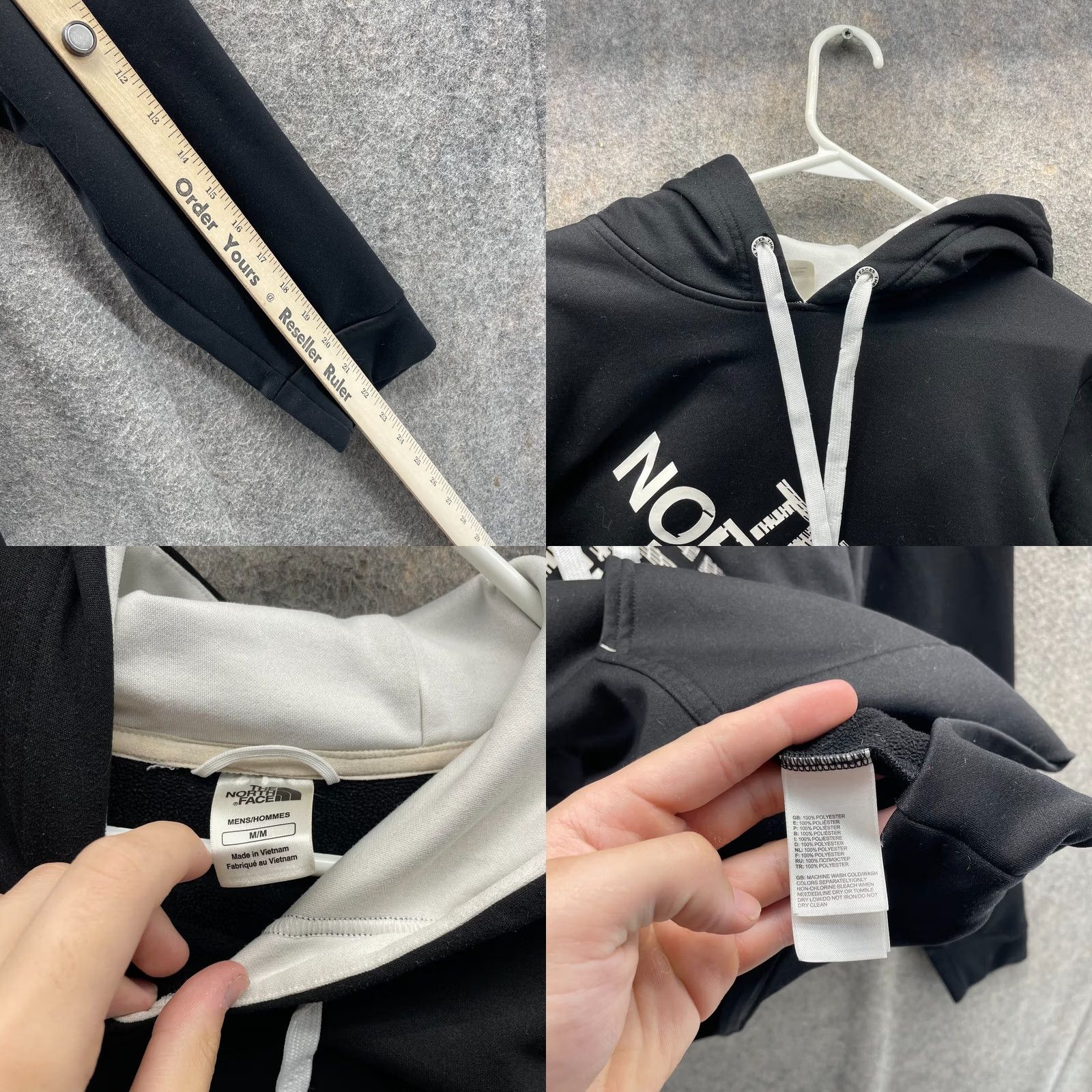 The North Face VINTAGE The North Face Hoodie Mens M Black Fleece Pullover Spell out Knit Size US M / EU 48-50 / 2 - 8 Thumbnail