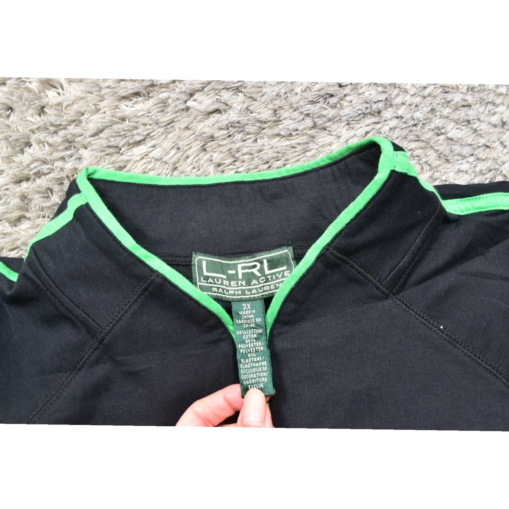 Vintage VINTAGE Lauren Ralph Lauren Women's Black Full Zip Athletic Jacket 3X Plus Cotton Blend Size XXL / US 16-18 / IT 52-54 - 5 Thumbnail
