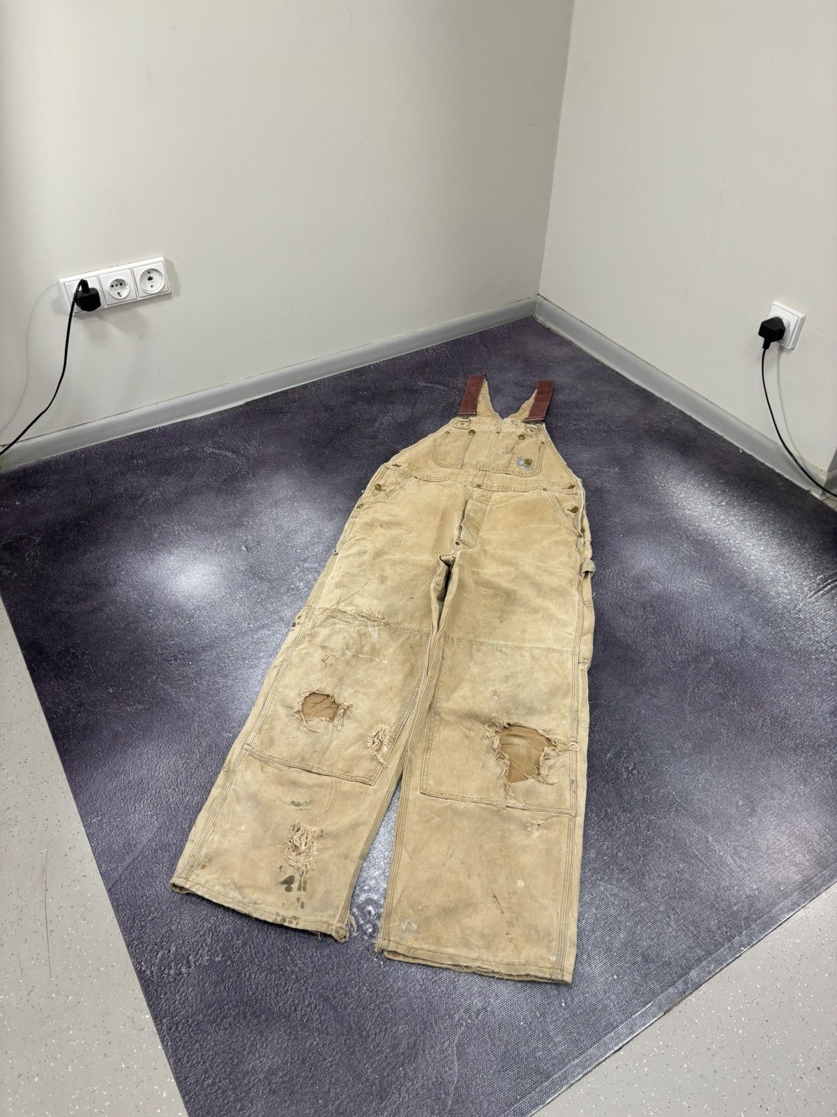 Carhartt Vintage 90s Carhartt Double Knee USA Faded Dungaree Overall Size US 34 / EU 50 - 3 Thumbnail