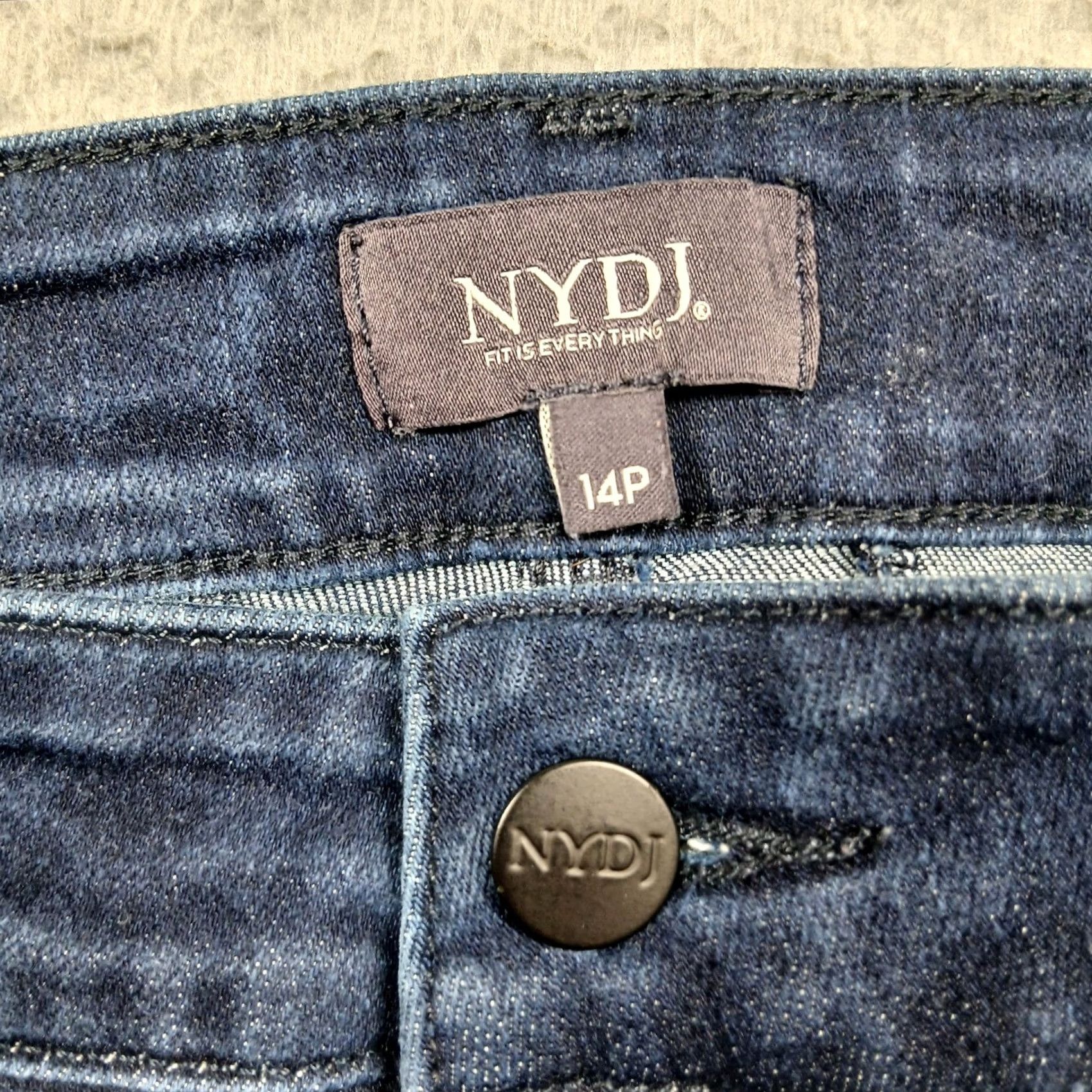 NYDJ VINTAGE NYDJ Marilyn Straight Jeans Womens 14P Dark Wash Lift Tuck Stretch Size 36" / US 14 / IT 50 - 4 Thumbnail