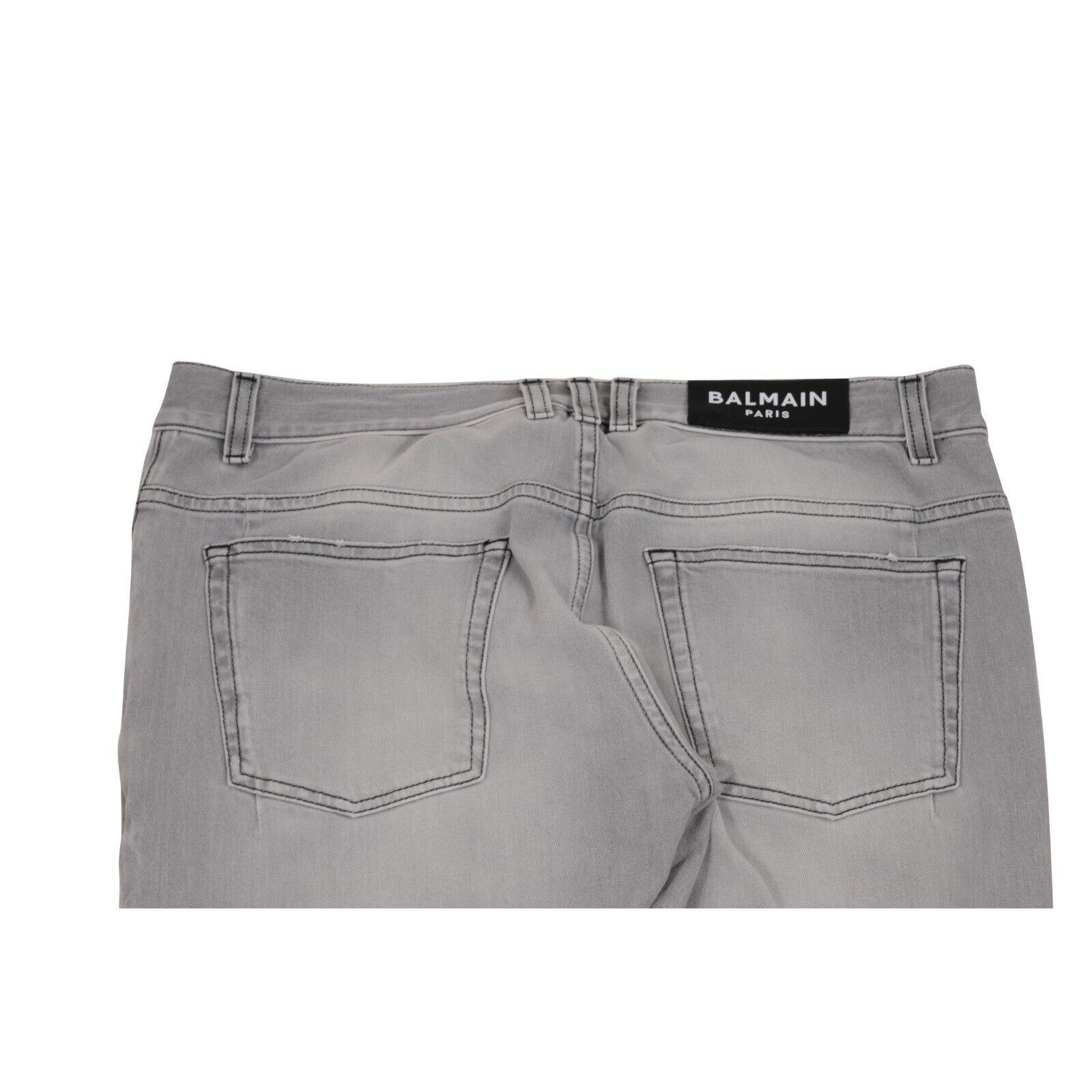 Balmain Slim Jeans Light Wash Gray Denim Size US 34 / EU 50 - 8 Thumbnail