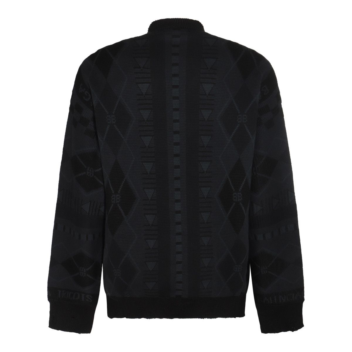 Balenciaga o1mt1gz0226 Jacquard Sweater In Black Size US M / EU 48-50 / 2 - 2 Thumbnail