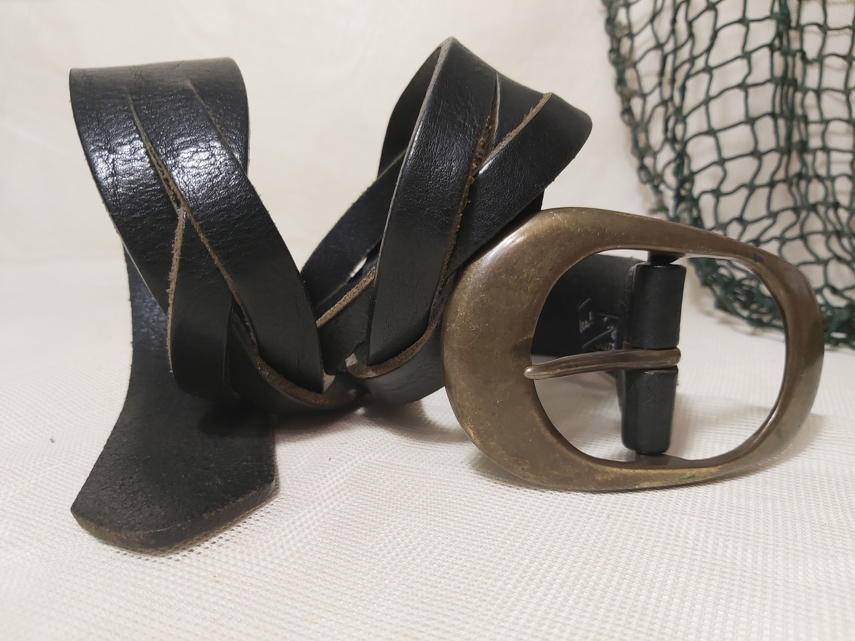 Vintage Vanzetti black braided belt. Vintage genuine leather belt Size ONE SIZE - 1 Thumbnail