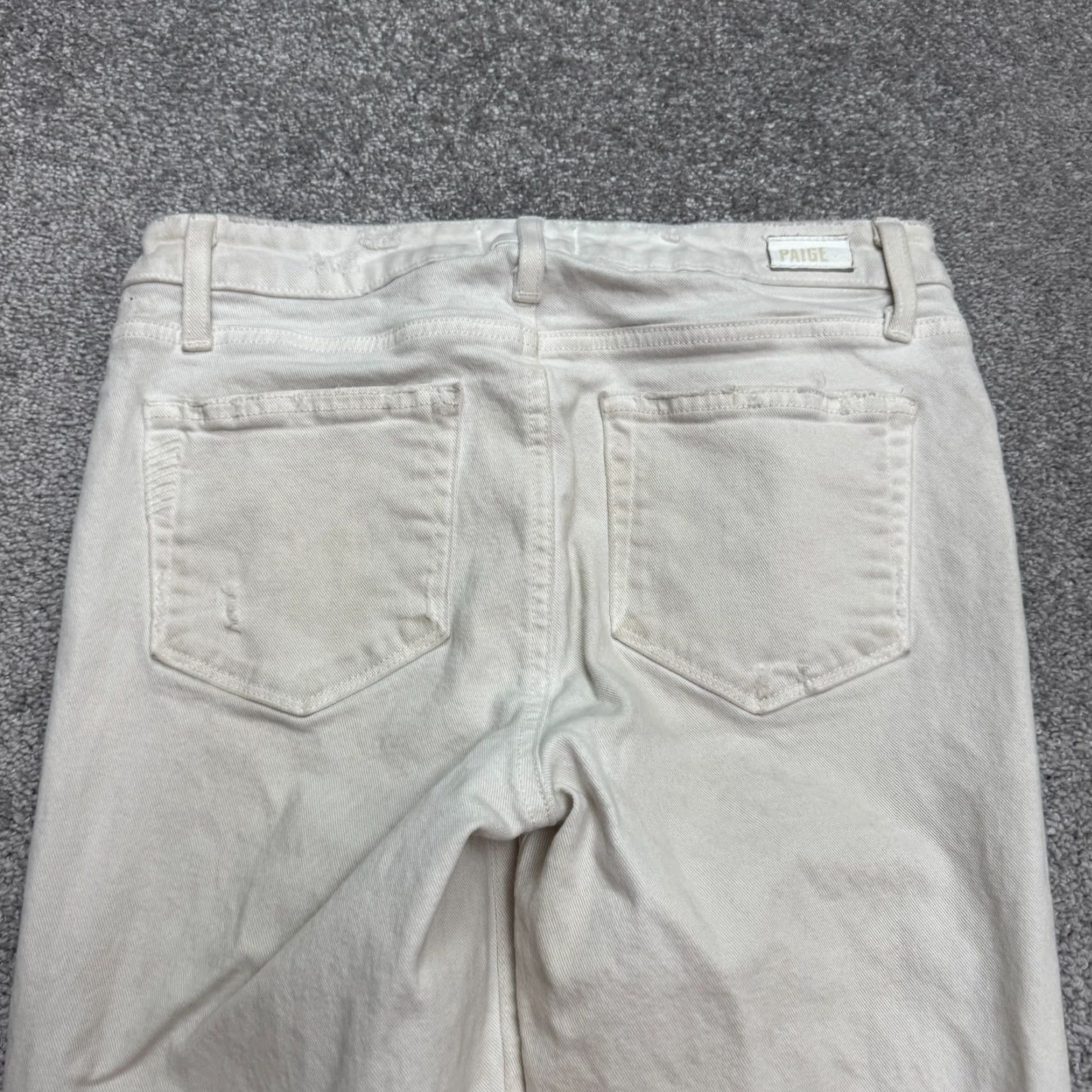 Paige Paige Skyline Skinny Crop Denim Jeans Womens 28 White Mid Rise Cotton Stretch Jeans Size 28" / US 6 / IT 42 - 5 Thumbnail