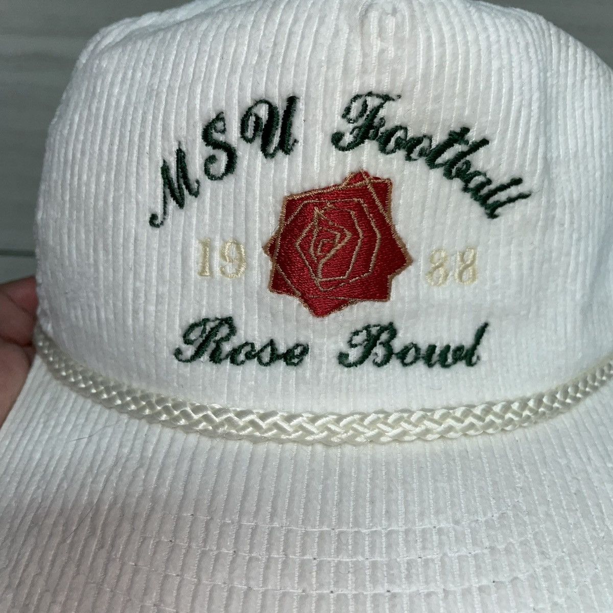 Other 1988 MSU Football Rosebowl Corduroy Strapback Size ONE SIZE - 2 Thumbnail