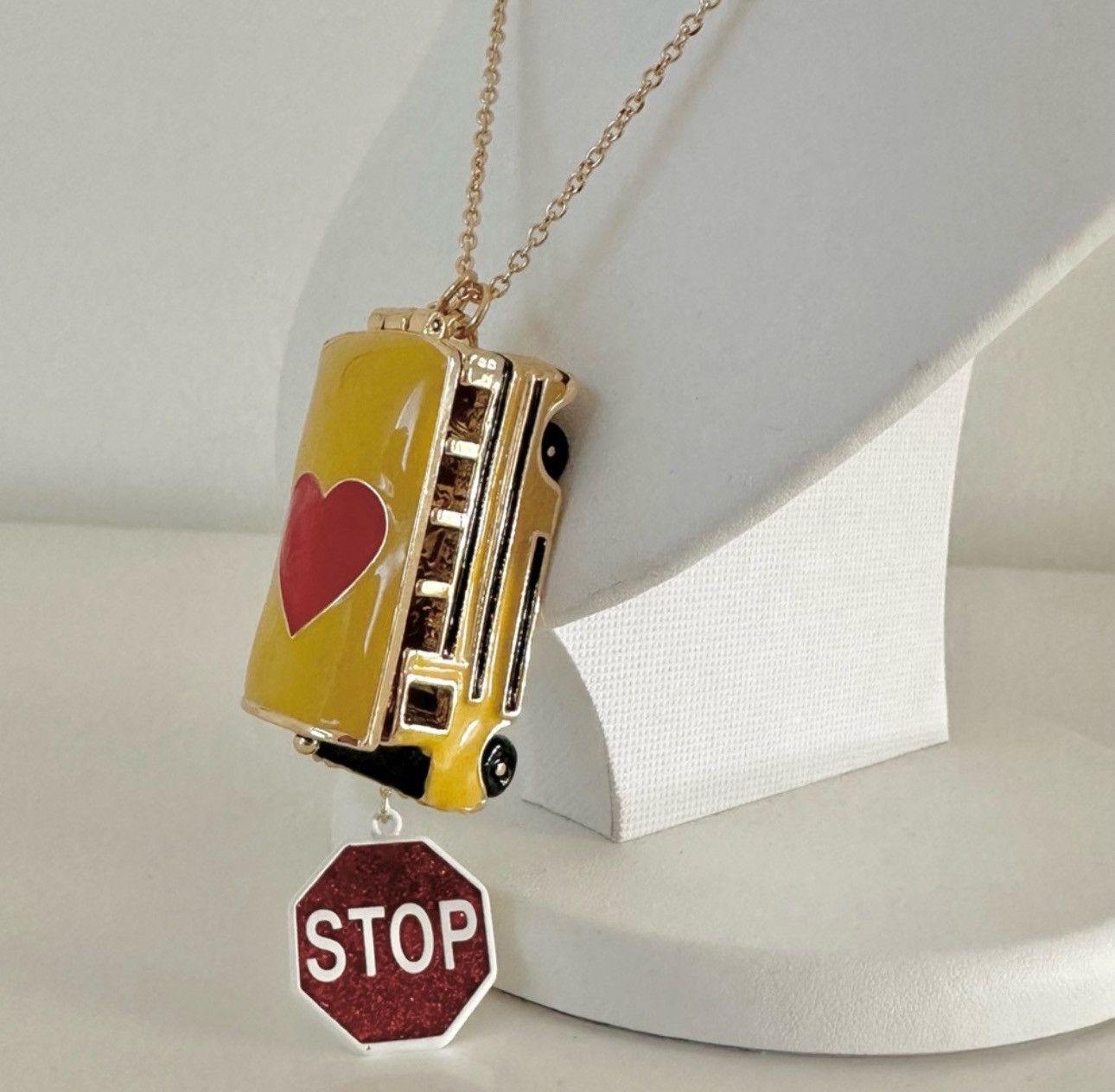 Betsey Johnson Betsey Johnson BACK TO SCHOOL Bus Heart Locket Necklace Size ONE SIZE - 3 Thumbnail