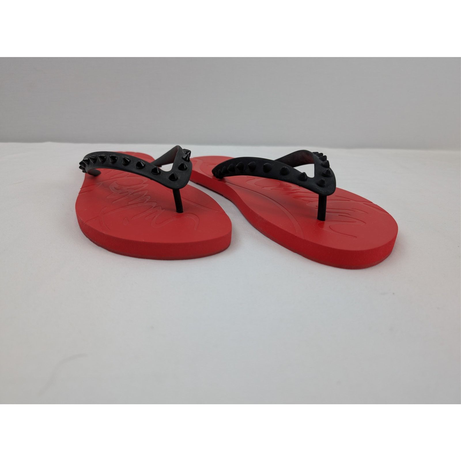Christian Louboutin o1rshd1 Loubi Flip Flat Slide slipper in Red 46 Size US 13 / EU 46 - 5 Thumbnail