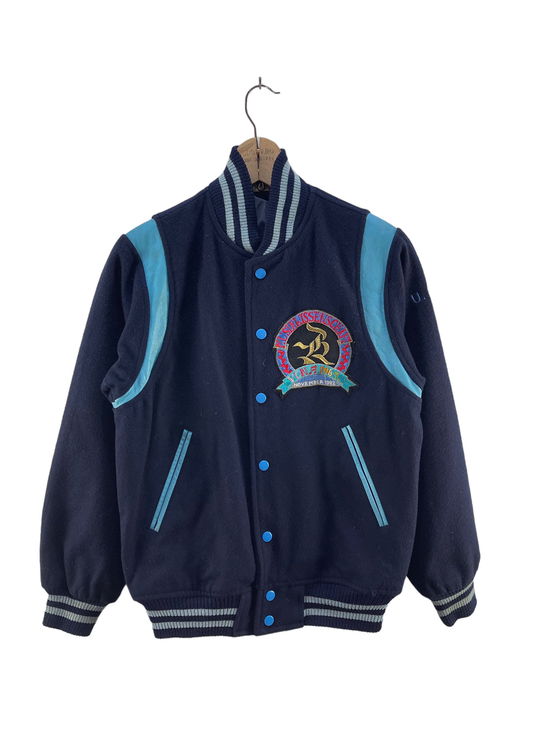 Vintage Musik Wissens Chaft Varsity Jacket