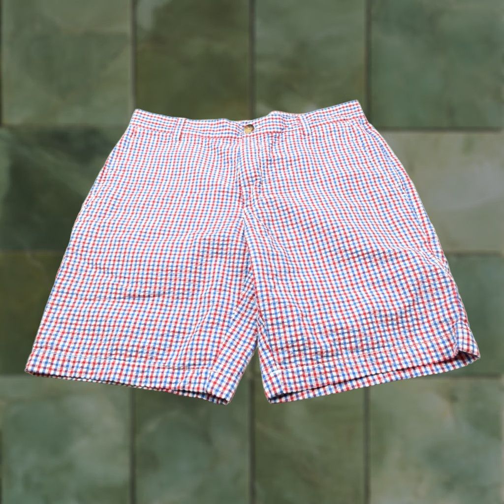 Vineyard Vines VINEYARD VINES Breaker Seersucker Shorts Red Blue Plaid 9" Cotton Mens 32 Regular Zip Pockets Chino Spring Summer Casual Travel Mens Size US 32 / EU 48 - 1 Thumbnail