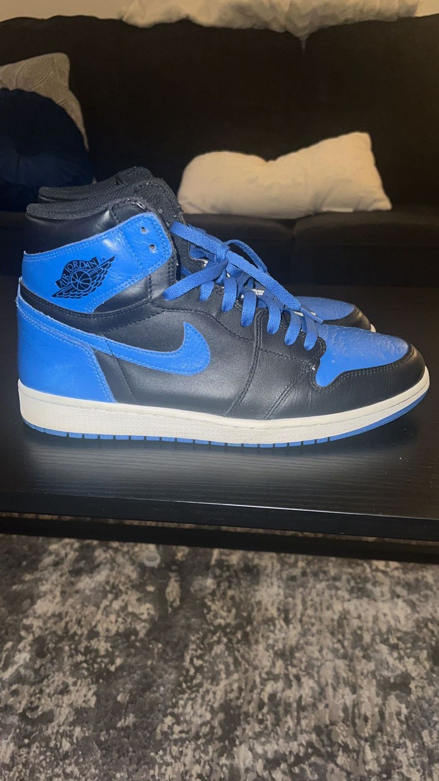 image of Jordan Brand 1 Royal Shoes in Blue, Men's (Size 11)