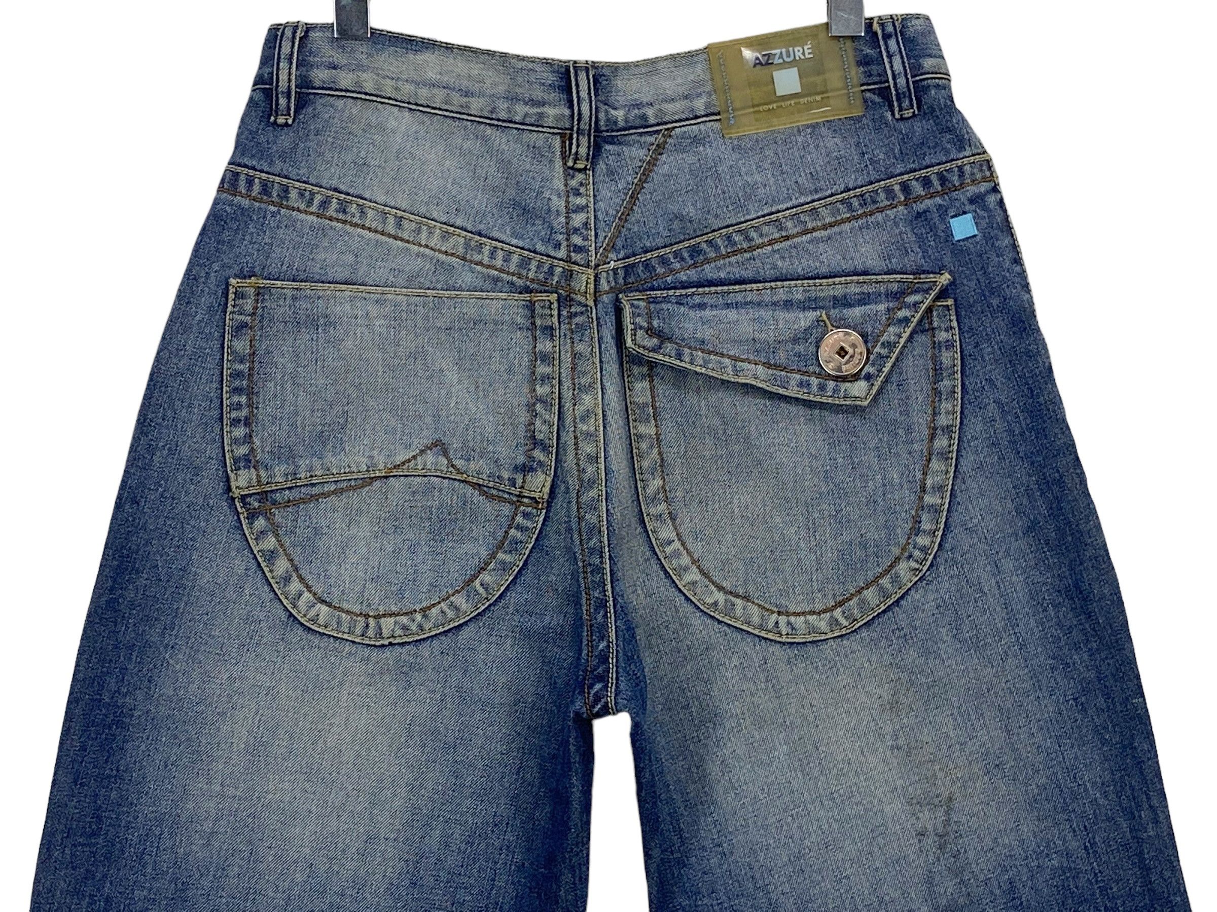 Other Azure Baggy Jeans Hip Hop Jay Z Medium Wash Men Jeans Size US 31 - 5 Thumbnail