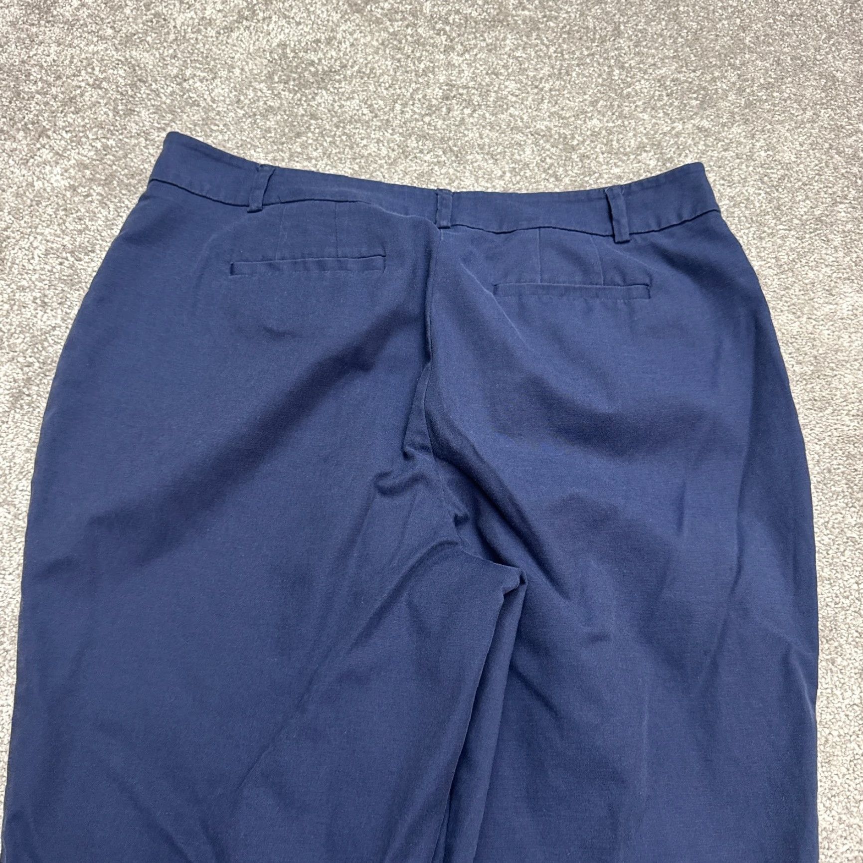 Madewell Dana Buchman Dress Pants Womens 14 Navy Blue Straight Leg Casual Lightweight Pockets Size 36" / US 14 / IT 50 - 4 Thumbnail