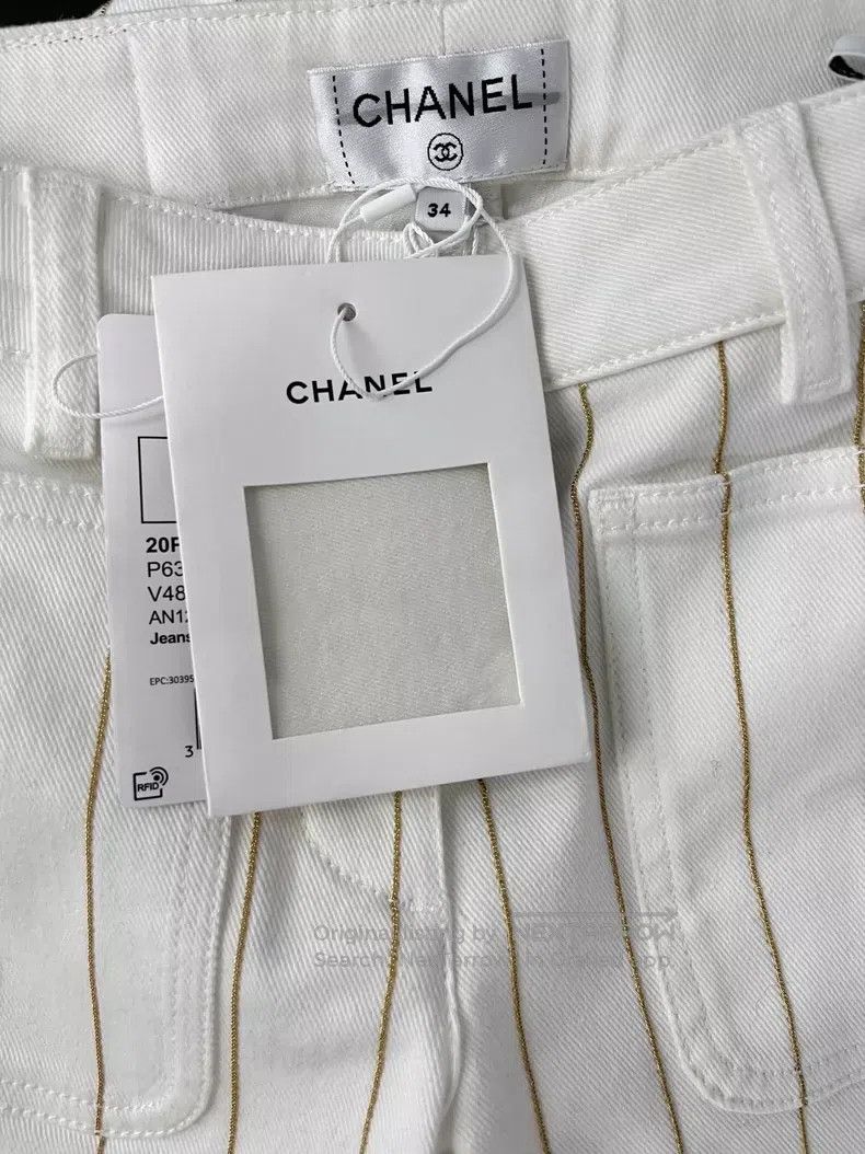 Chanel Chanel White striped jeans Size 42" / US 20 - 3 Thumbnail