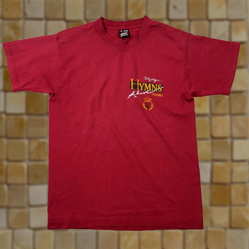 Fruit Of The Loom VINTAGE Hymns Men's T-Shirt Short Sleeve Jesus Religious 90s Retro USA Psalm Red Size S Fruit of the Loom Size US S / EU 44-46 / 1 - 1 Thumbnail