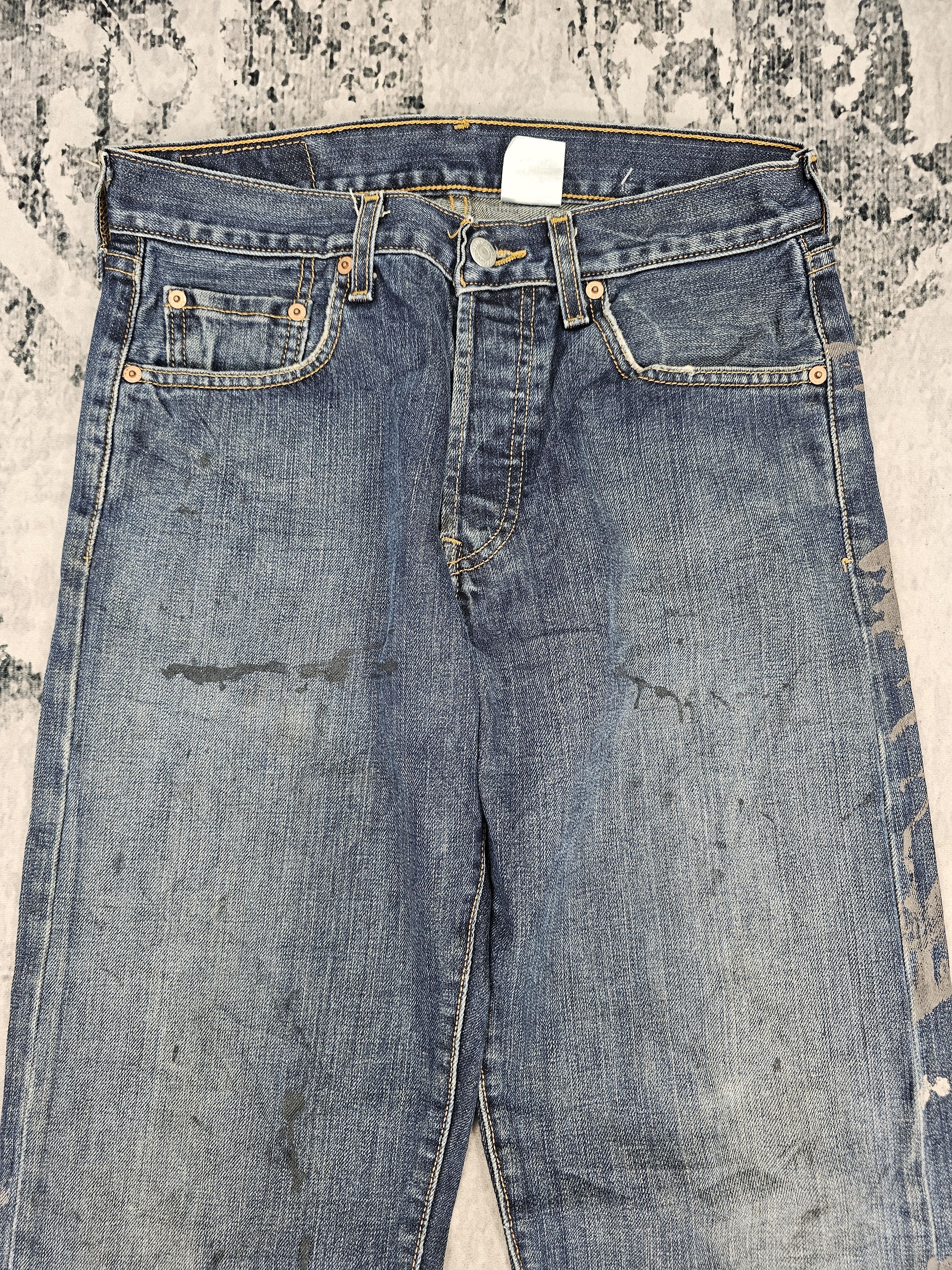 Levi's Vintage Clothing Vintage LEVIS 501 Paint Splash Blue Jeans Size 30X31.5 L0526 Size US 30 / EU 46 - 9 Thumbnail