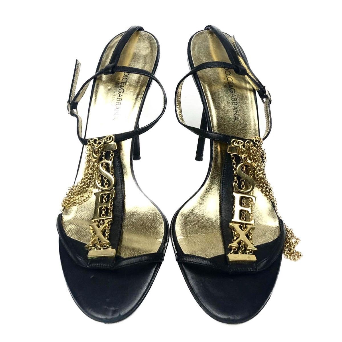 image of Dolce Gabbana Ss03 Sex Heel Shoes in Gold, Women's (Size 9)