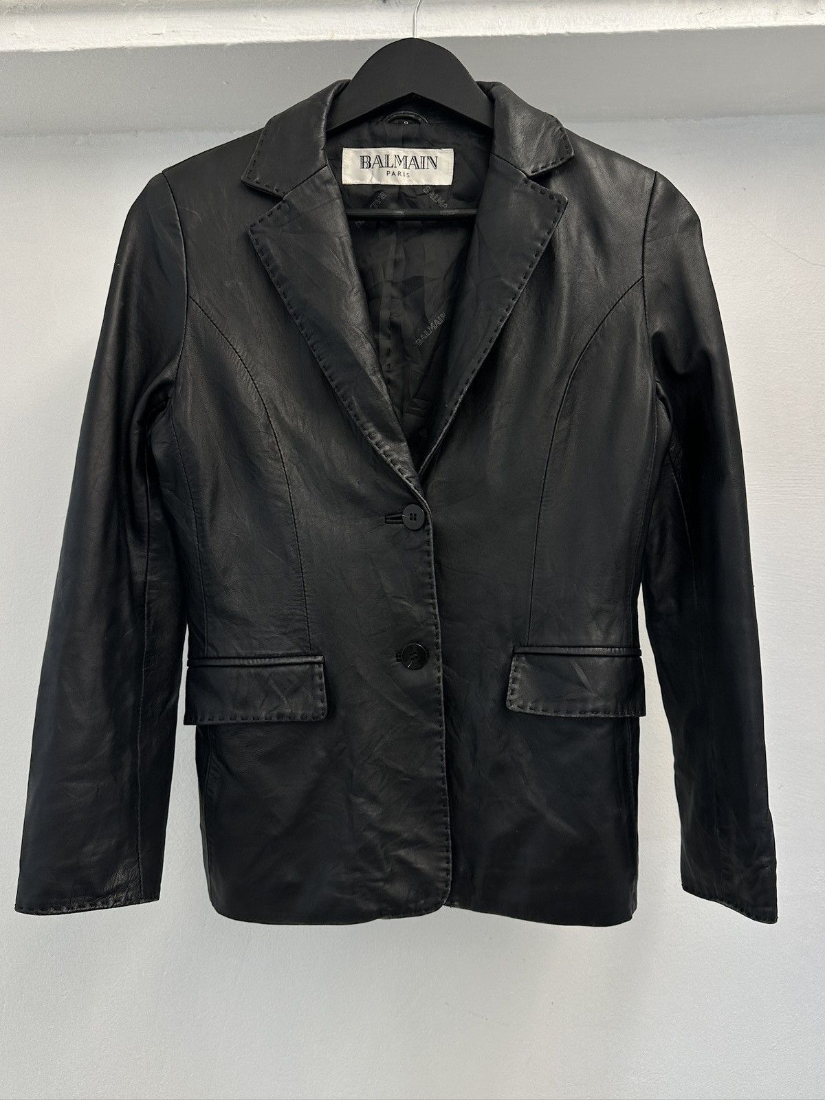 Balmain Balmain Paris Vintage Lambskin Leather Blazer Size S / US 4 / IT 40 - 5 Thumbnail