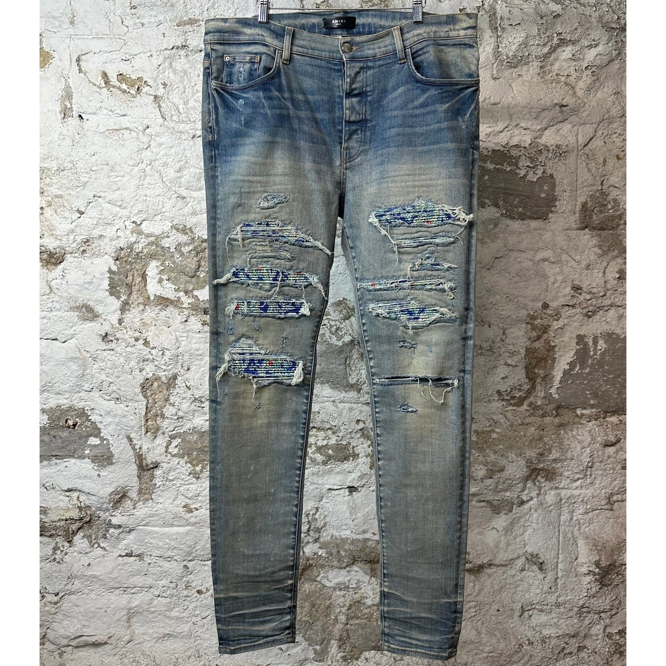 Amiri Amiri MX1 Indigo Paisley Blue Denim Jeans Sz 38 Size US 38 / EU 54 - 1 Thumbnail
