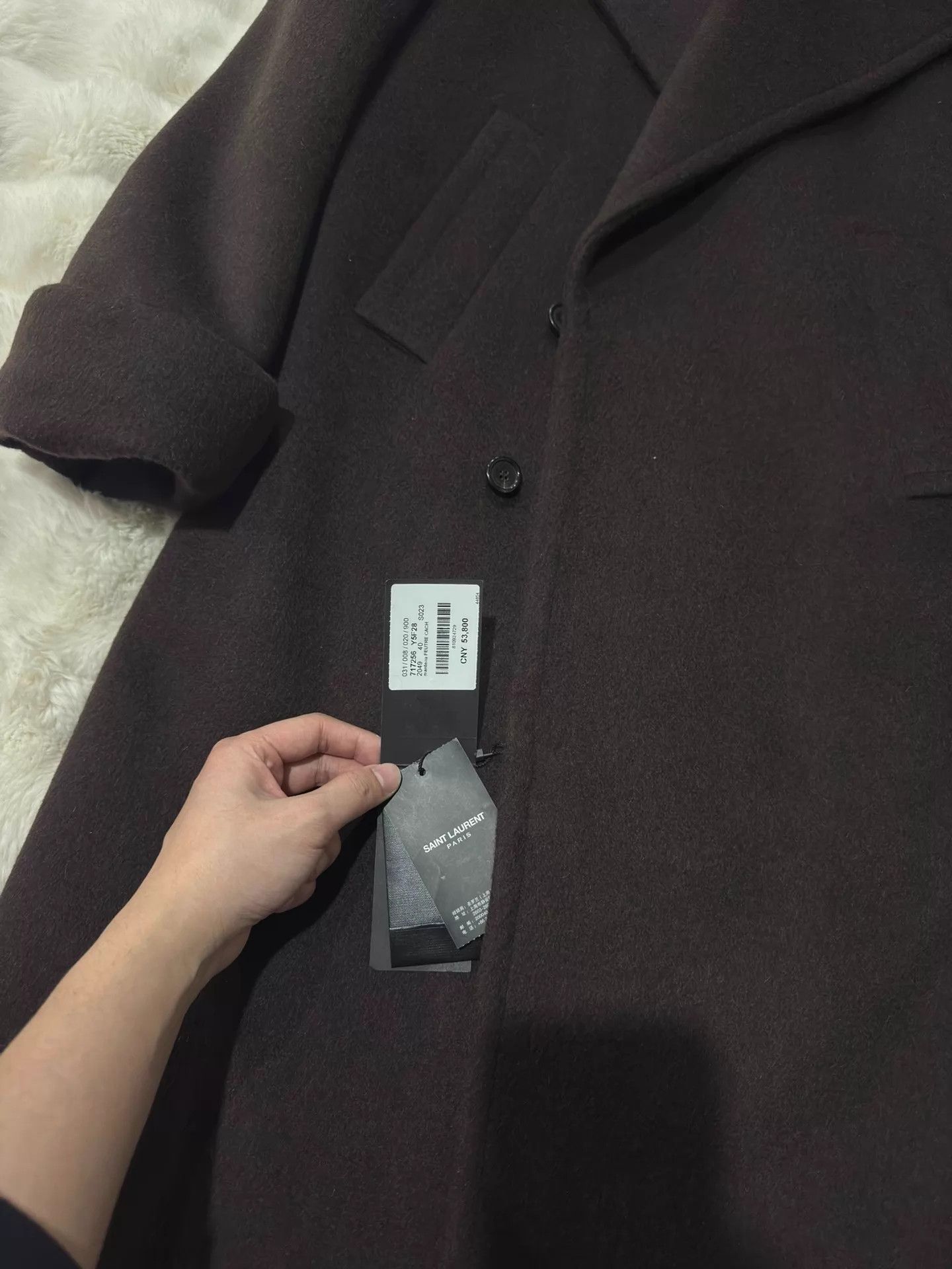 Saint Laurent Paris SAINT LAURENT 100% Cashmere Women's Coat F40 Rose Size M / US 6-8 / IT 42-44 - 6 Thumbnail