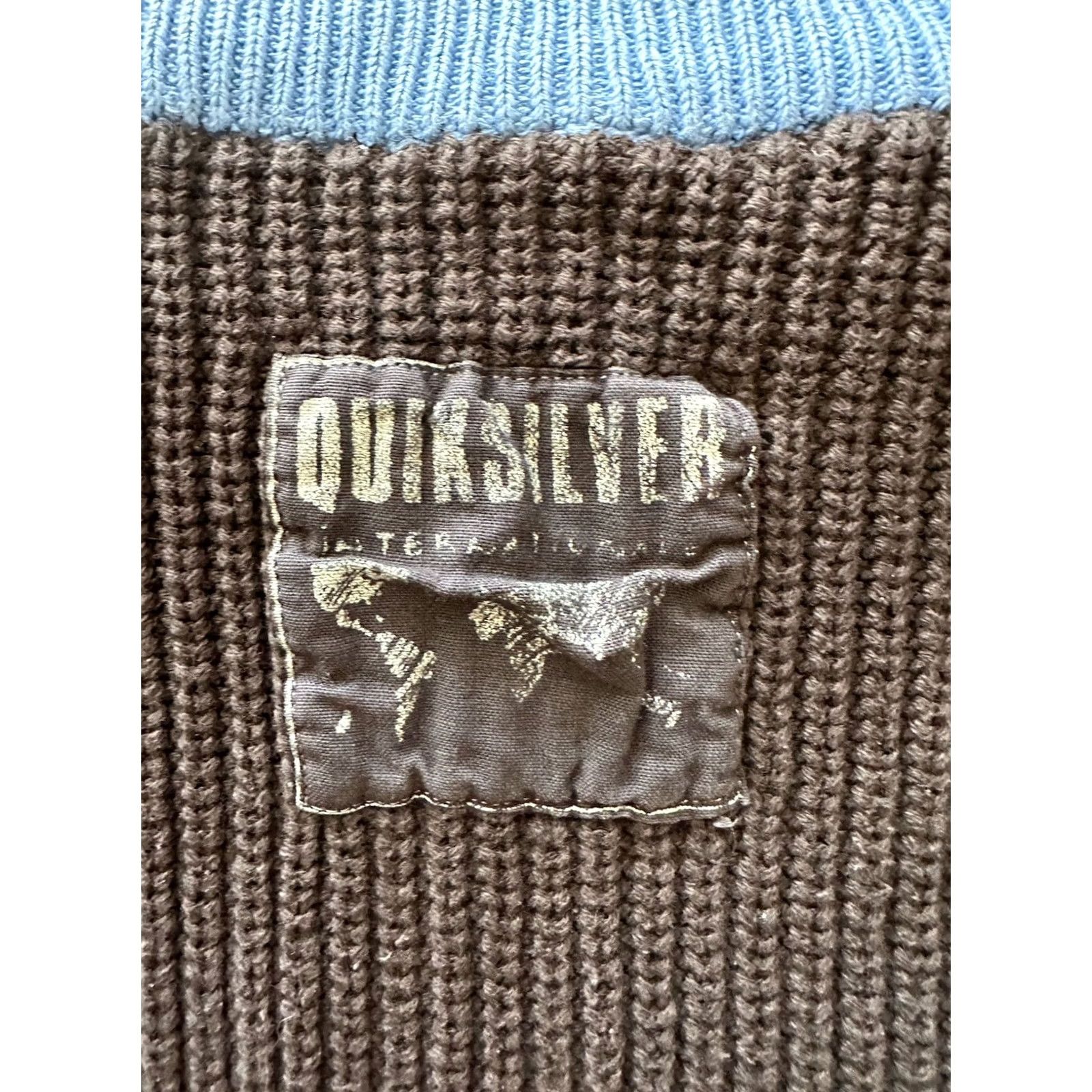 Quiksilver VINTAGE Quiksilver Sweater Knit Crew Neck Long Sleeve Blue 90s Pullover Men L Wool Acrylic Nylon Logo Size US L / EU 52-54 / 3 - 6 Thumbnail