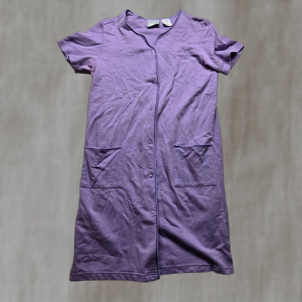 Blair Blair Gown Women M Purple Nylon Lace Trim Midi Solid Nightgown Lavender Purple Size ONE SIZE - 1 Thumbnail