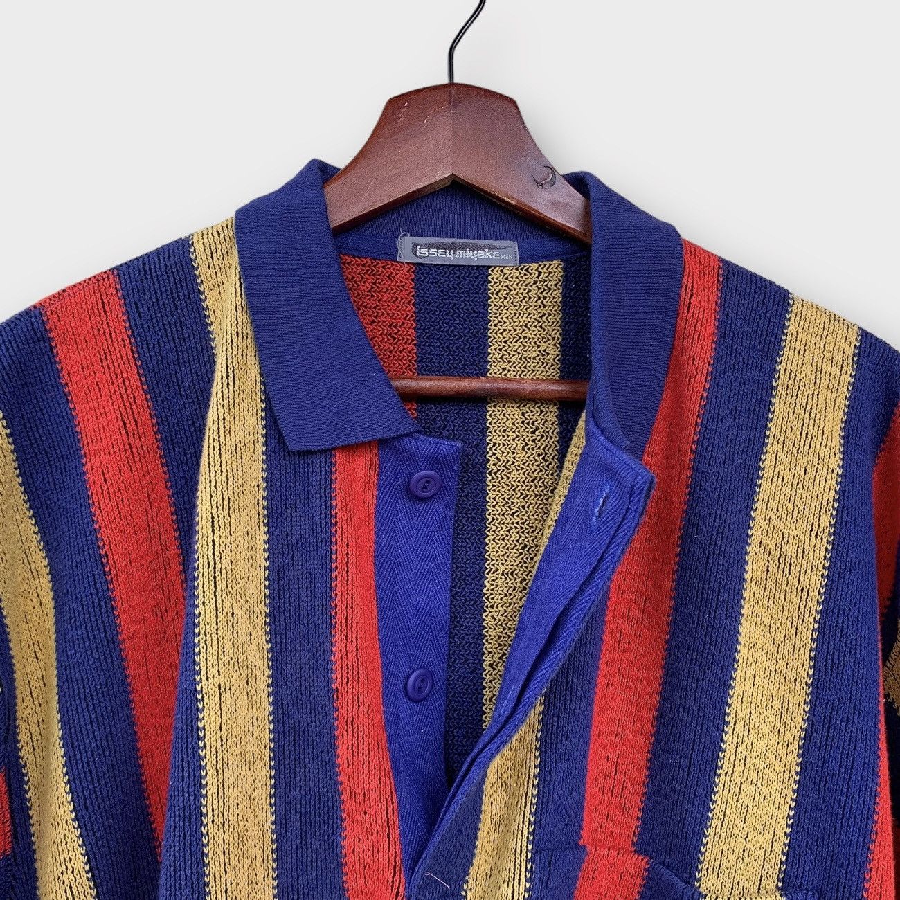 Issey Miyake Rare! Vintage 80s Stripe Issey Miyake Men Polos Knit Shirt Size US M / EU 48-50 / 2 - 1 Thumbnail