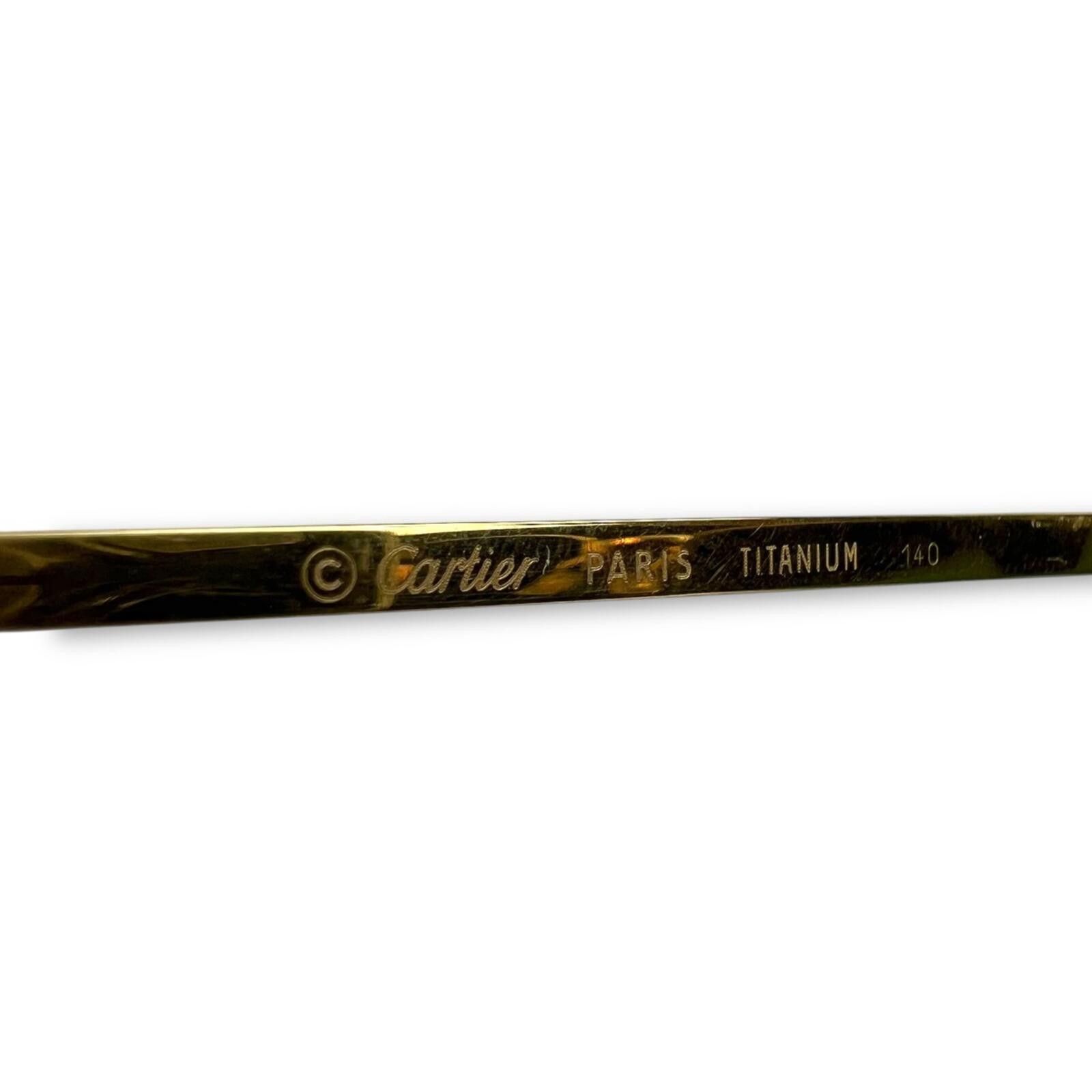 Cartier Cartier Gold Plated Half Rim Sunglasses w/ Custom Lenses Size ONE SIZE - 6 Thumbnail